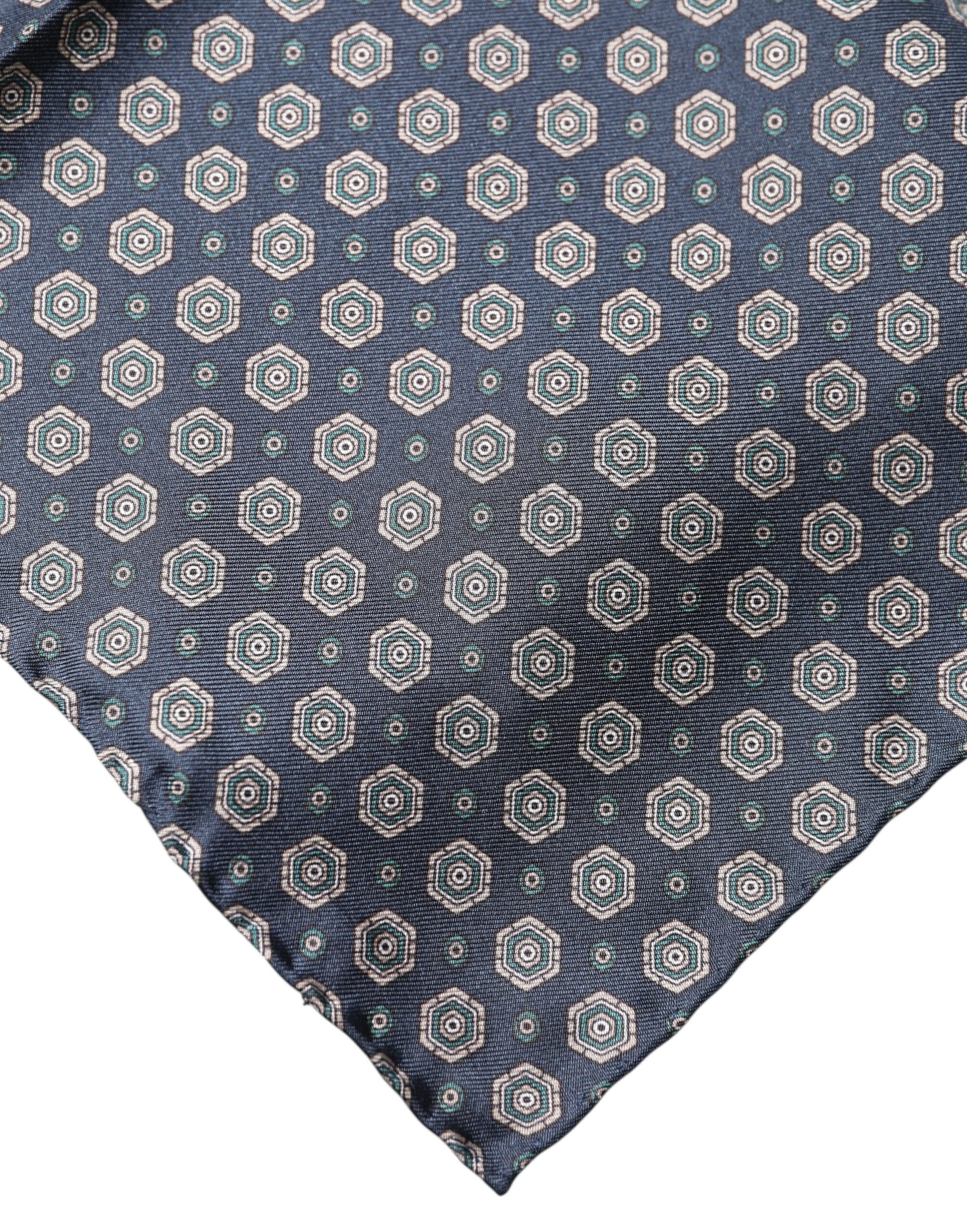 Dolce & Gabbana Blue Patterned Silk Square Handkerchief Scarf | Regal Royce