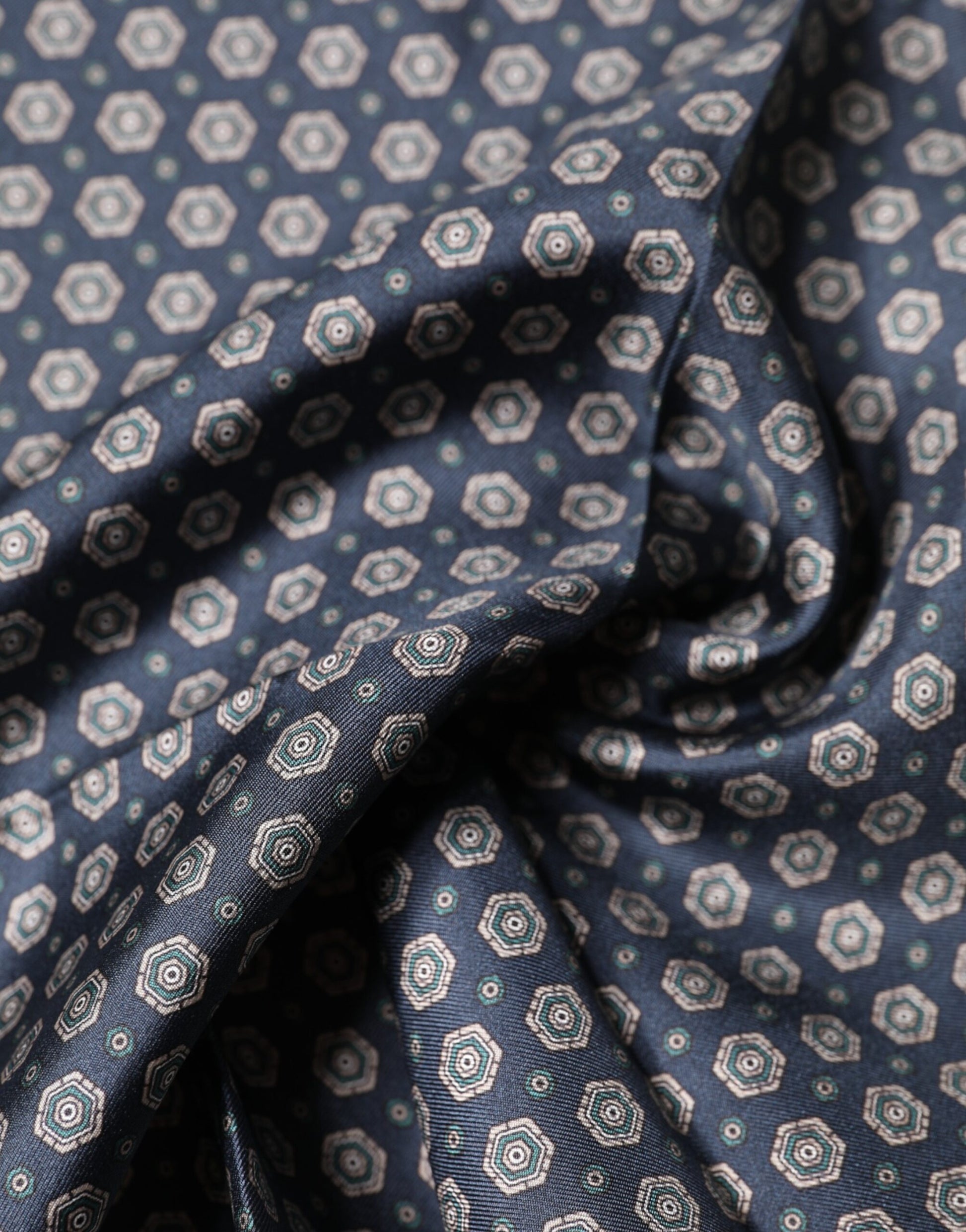 Dolce & Gabbana Blue Patterned Silk Square Handkerchief Scarf | Regal Royce