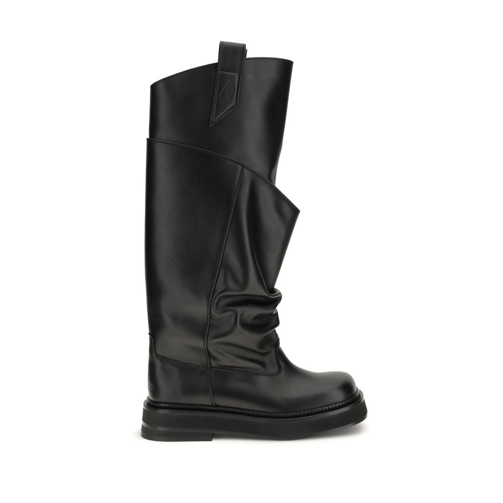 The Attico Black Calf Leather Bos Taurus Boots | Regal Royce
