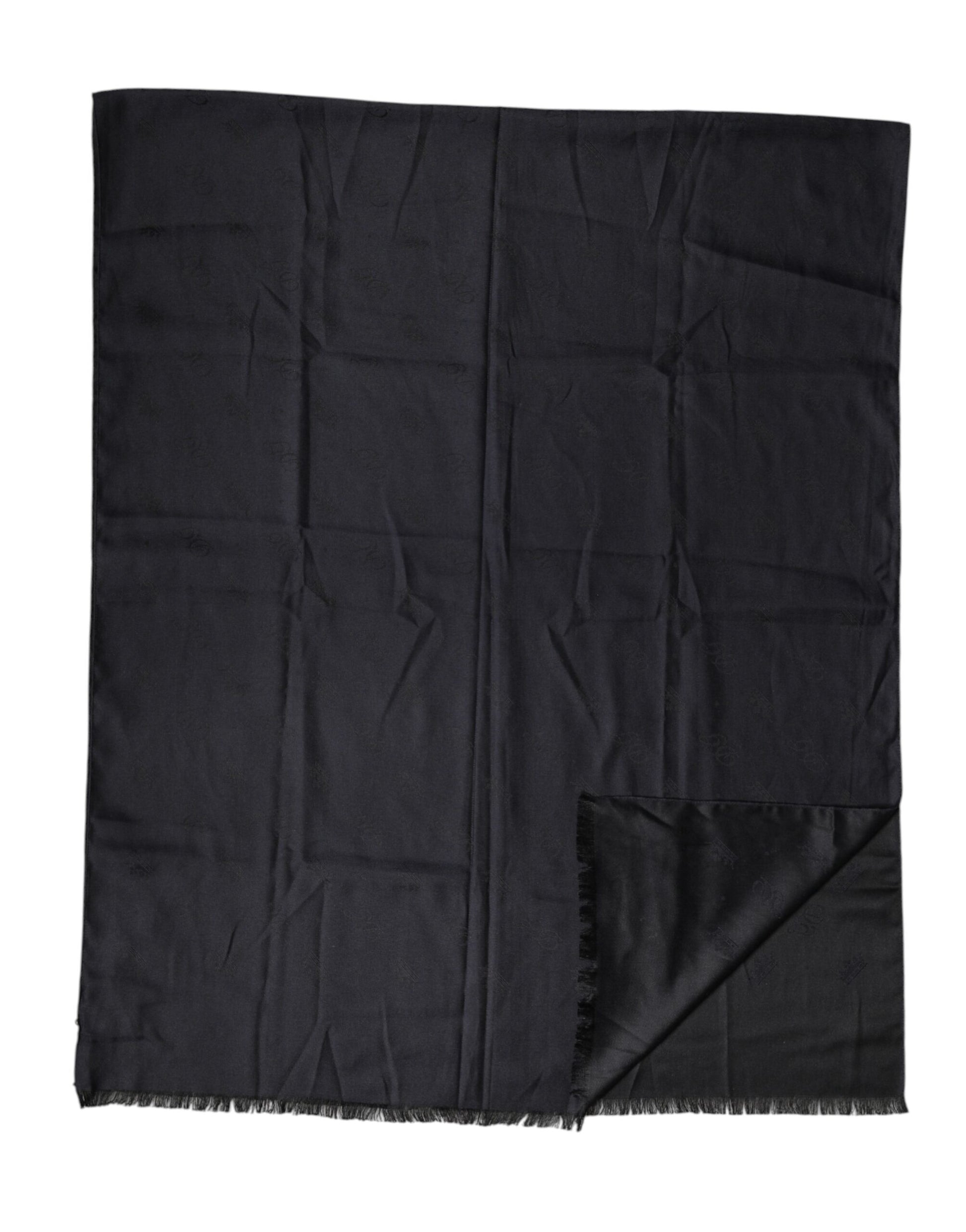 Dolce & Gabbana Black Lace Stole Silk NeckWrap Shawl Scarf | Regal Royce