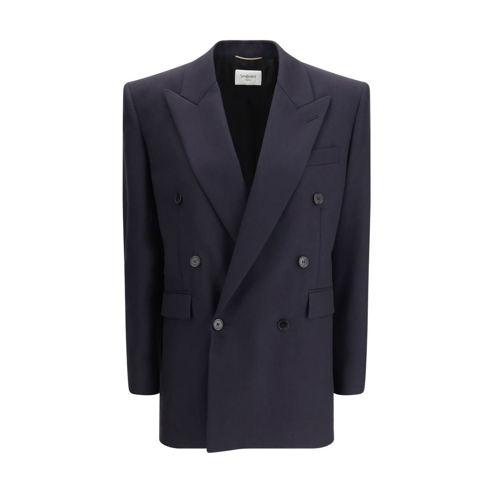 Saint Laurent Blue Wool Coat | Regal Royce