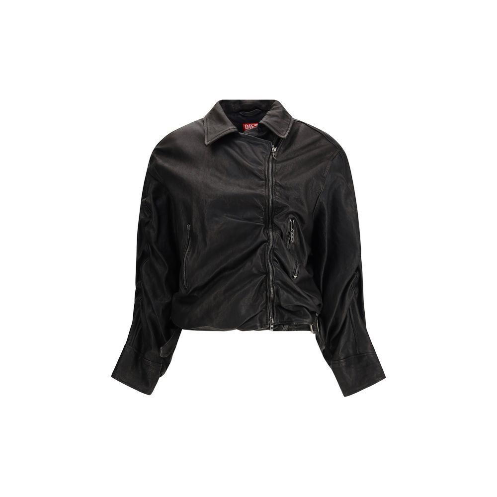 Diesel Black Lamb Leather Biker Jacket | Regal Royce