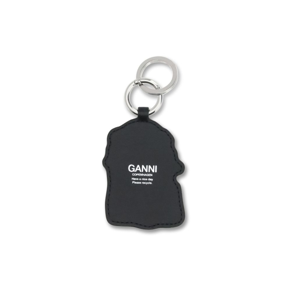 Ganni White Recycled Leather Keychain | Regal Royce