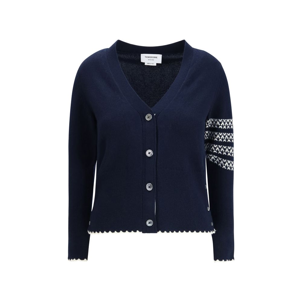 Thom Browne Blue Fleece Wool Cardigan | Regal Royce
