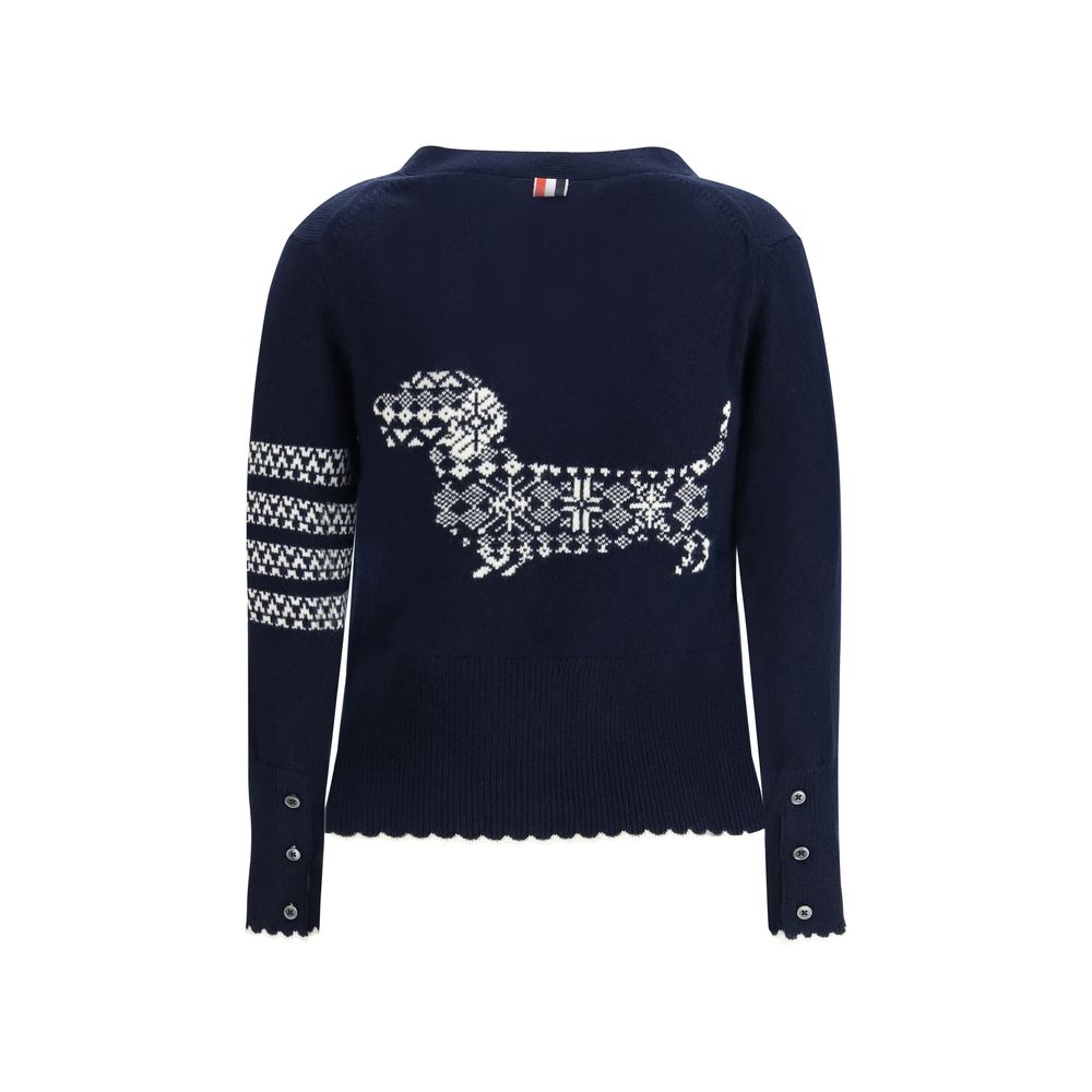 Thom Browne Blue Fleece Wool Cardigan | Regal Royce