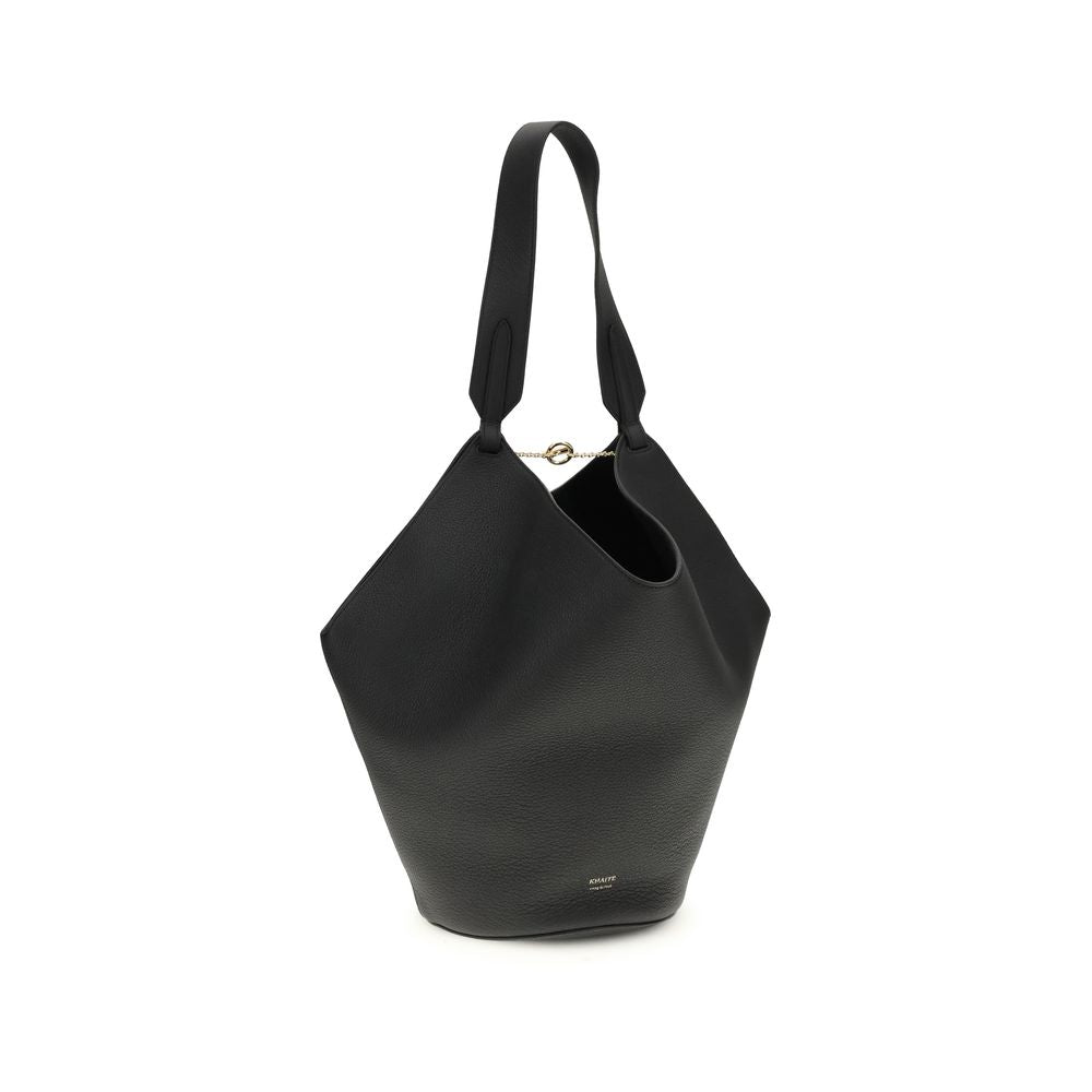 Khaite Black Calf Leather Bos Taurus Shoulder Bag | Regal Royce
