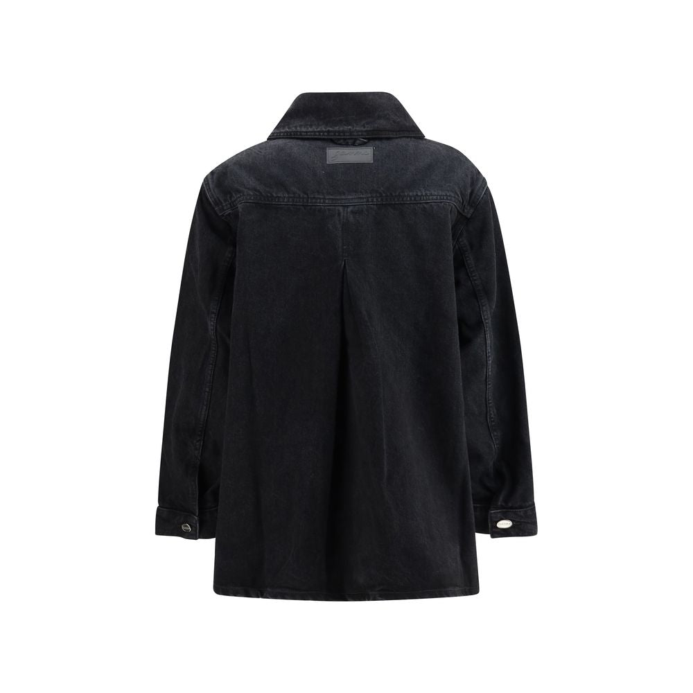 Ganni Black Cotton Denim Jacket | Regal Royce