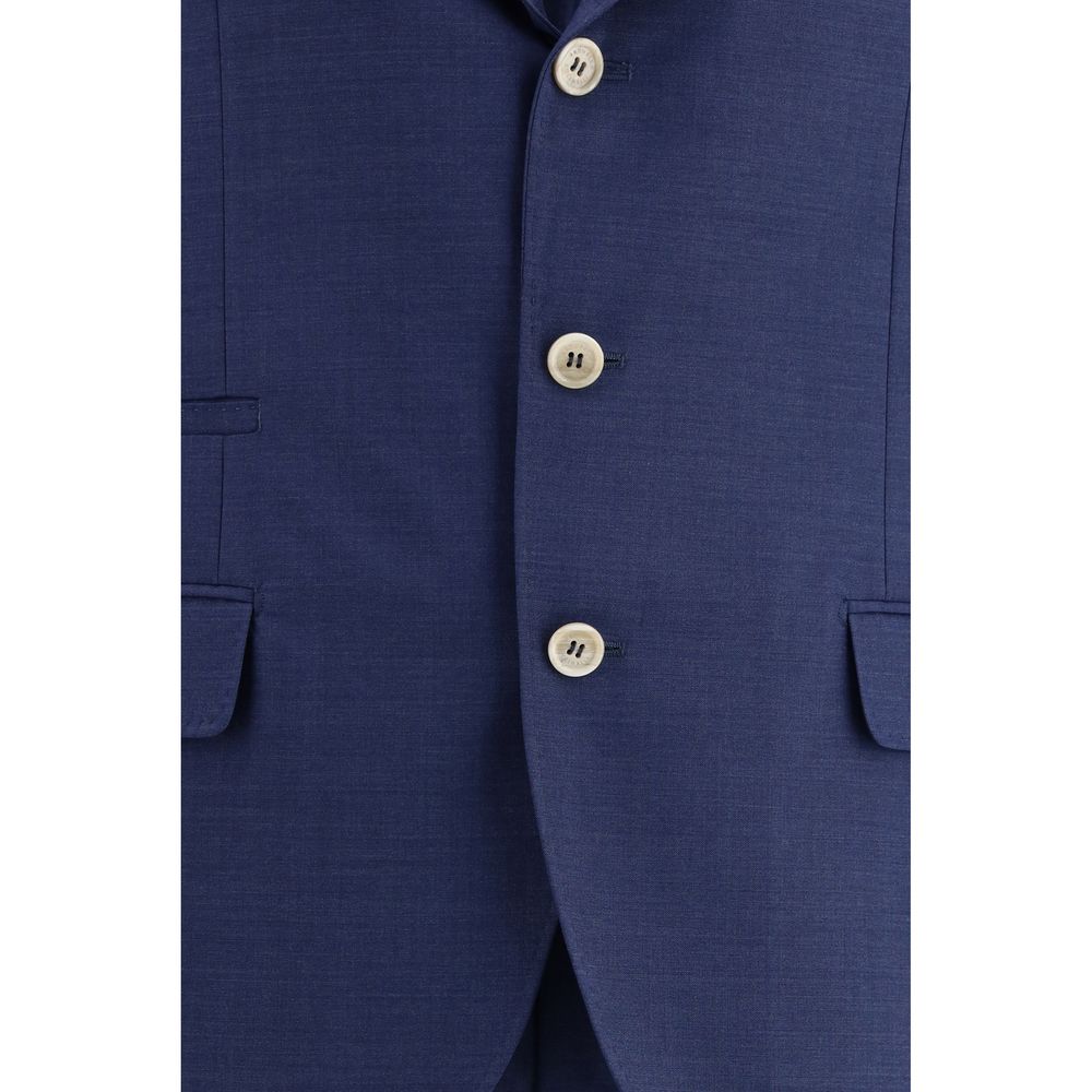 Brunello Cucinelli Blue Fleece Wool Two-Piece Suit | Regal Royce