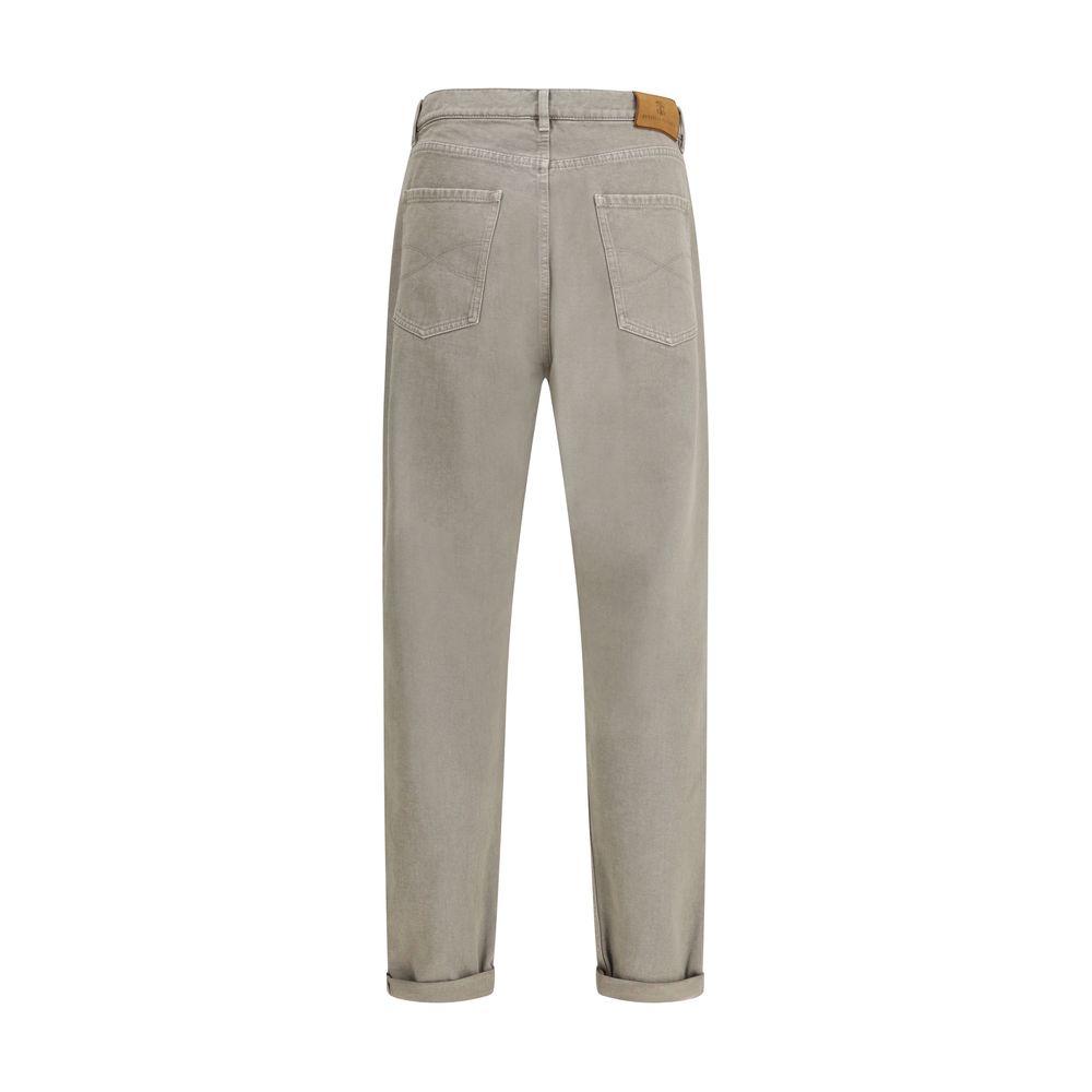 Brunello Cucinelli Bicolor Cotton Straight-Leg Jeans | Regal Royce