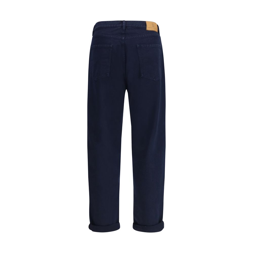 Brunello Cucinelli Blue Cotton Straight-Leg Jeans | Regal Royce