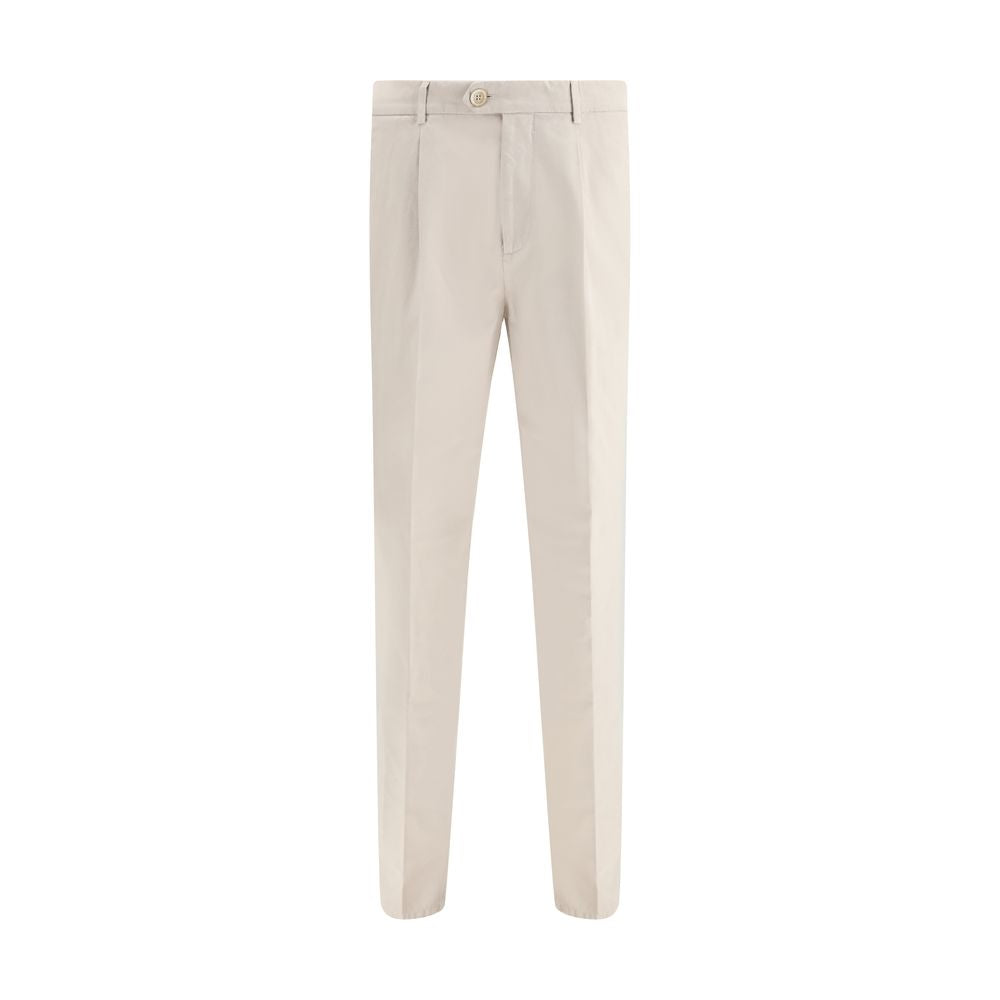 Brunello Cucinelli Cream Cotton Casual Pants | Regal Royce
