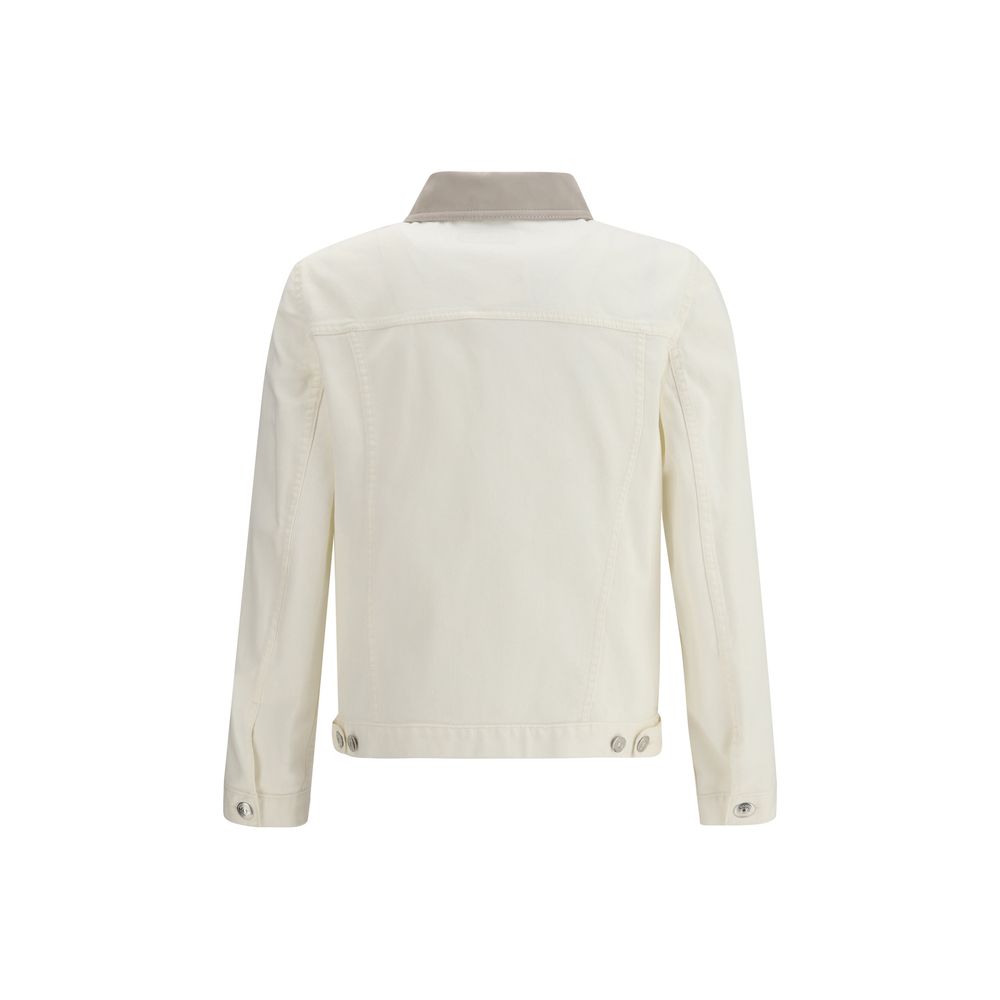 Brunello Cucinelli White Cotton Denim Jacket | Regal Royce