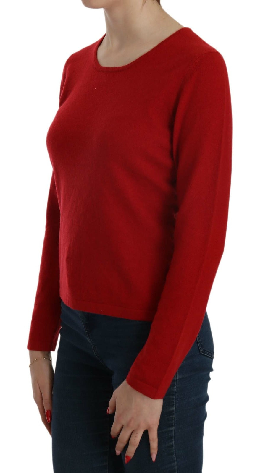 MILA SCHÖN Cashmere Red Round Neck Pullover Top Sweater | Regal Royce