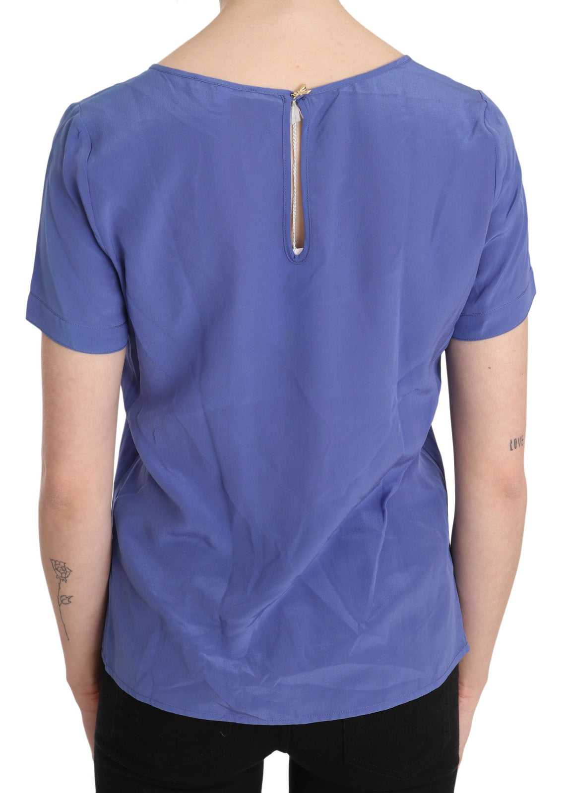 Patrizia Pepe Silk Purple Short Sleeve Casual Top Blouse | Regal Royce