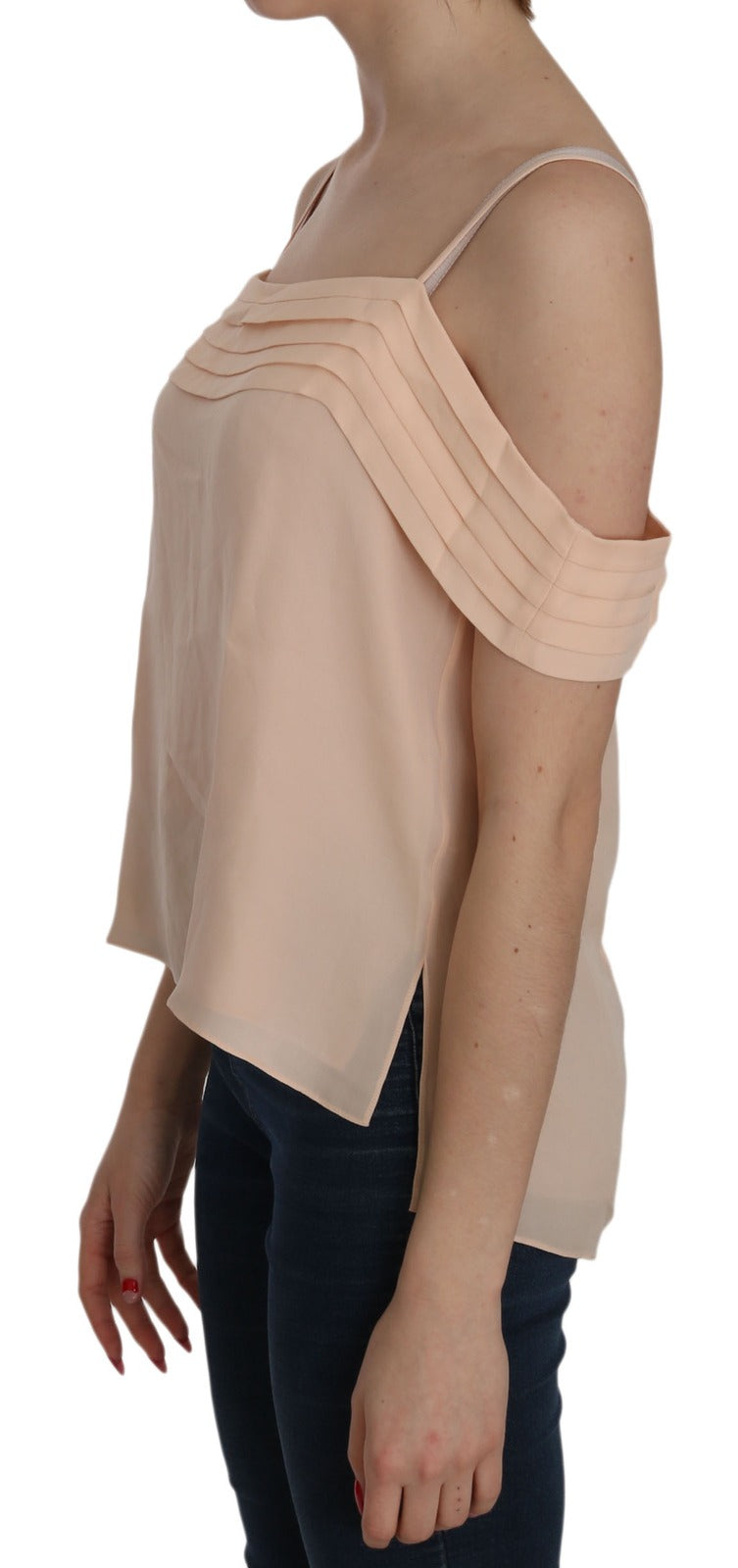 Alexander Wang Orange Off Shoulder Strap Square Neck Top Blouse | Regal Royce