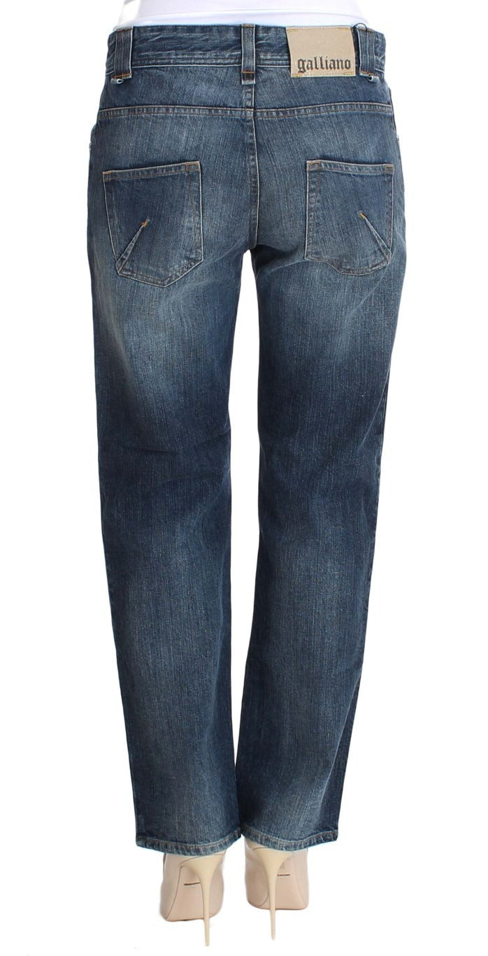 John Galliano Blue Wash Relaxed Fit Cotton Stretch Denim Jeans | Regal Royce