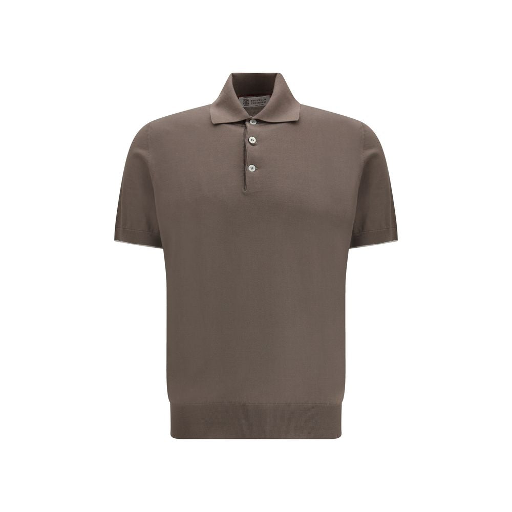 Brunello Cucinelli Brown Cotton Polo Shirt | Regal Royce