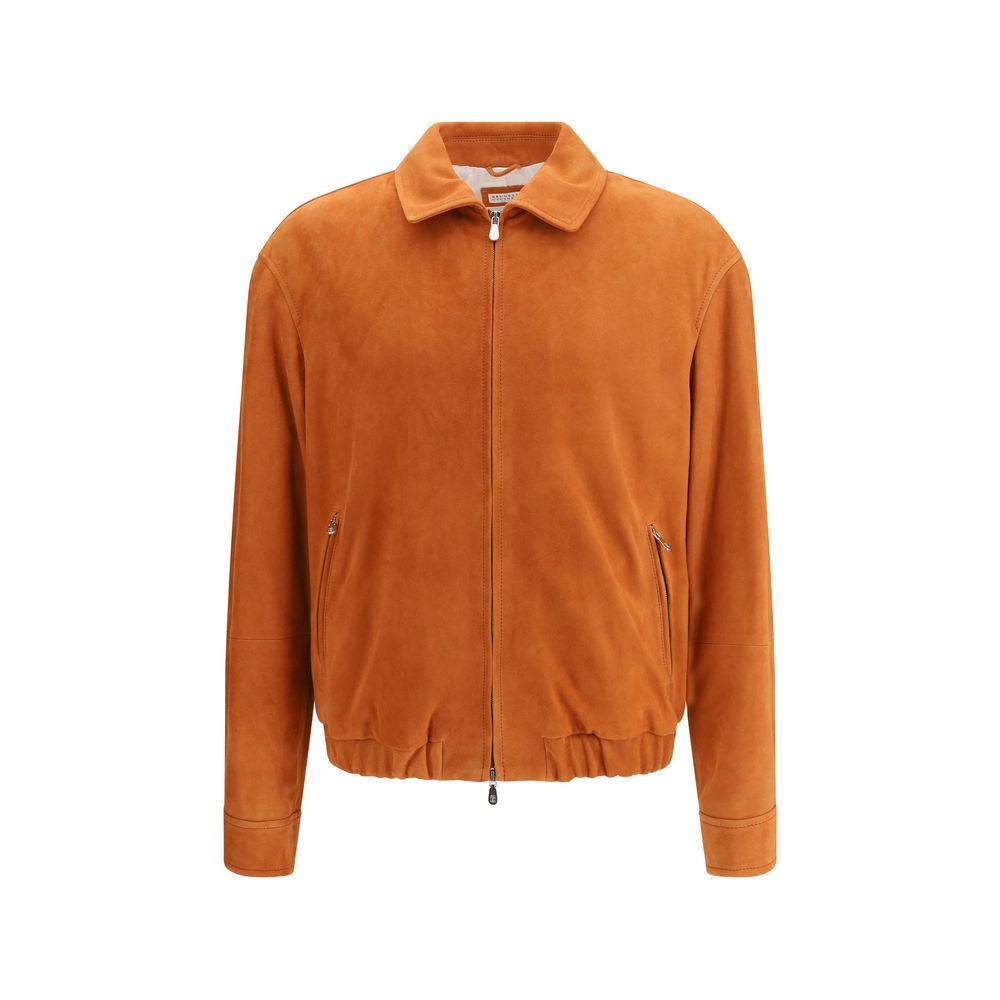 Brunello Cucinelli Multicolor Calf Leather Bos Taurus Leather Jacket | Regal Royce