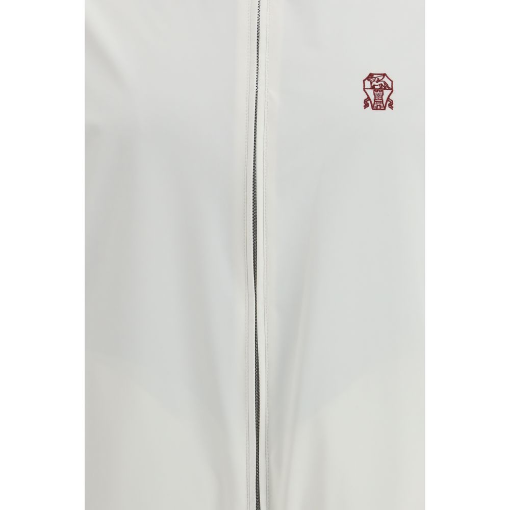 Brunello Cucinelli White Polyamide Full-Length Jacket | Regal Royce