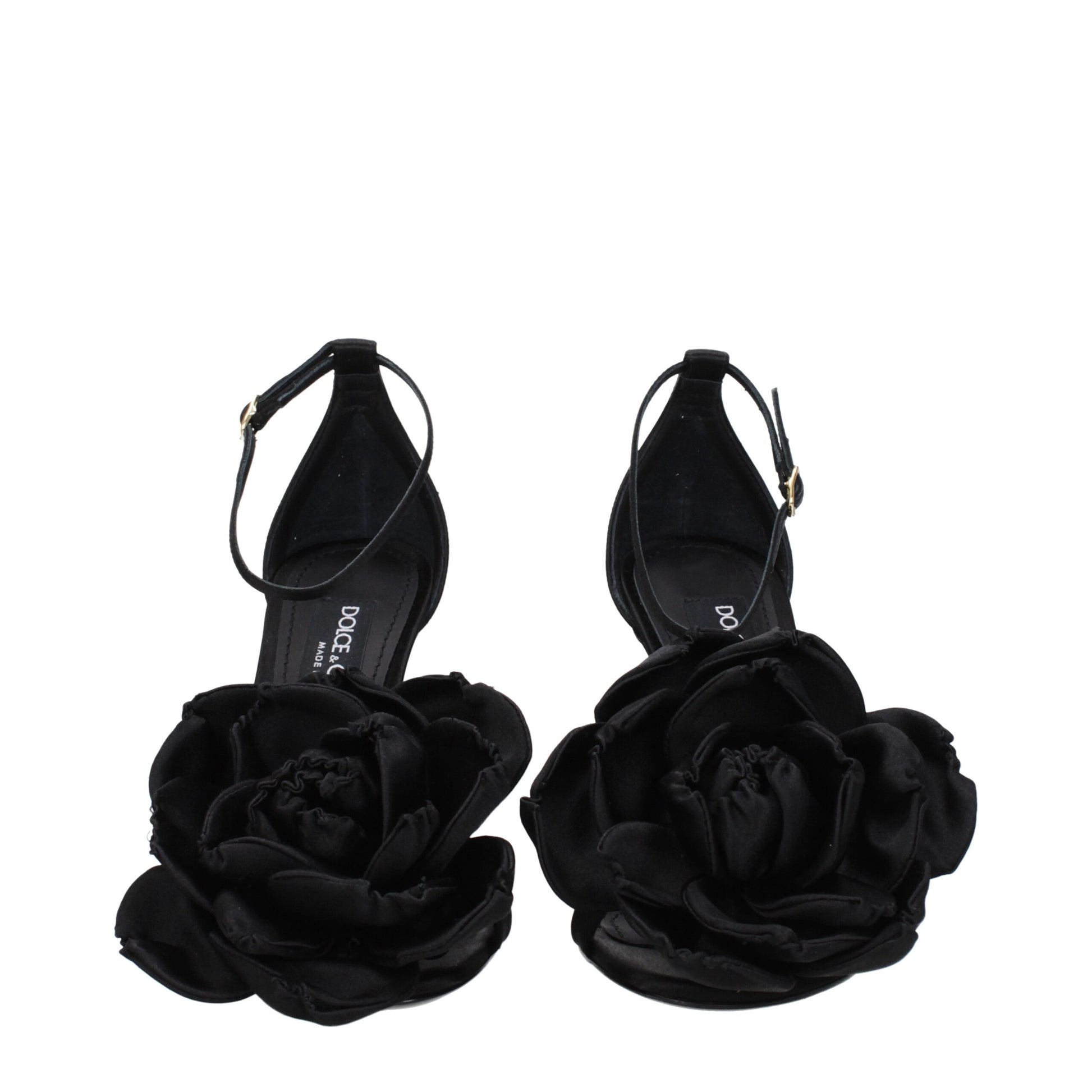 Dolce & Gabbana Black Satin Stiletto Heel Sandals | Regal Royce