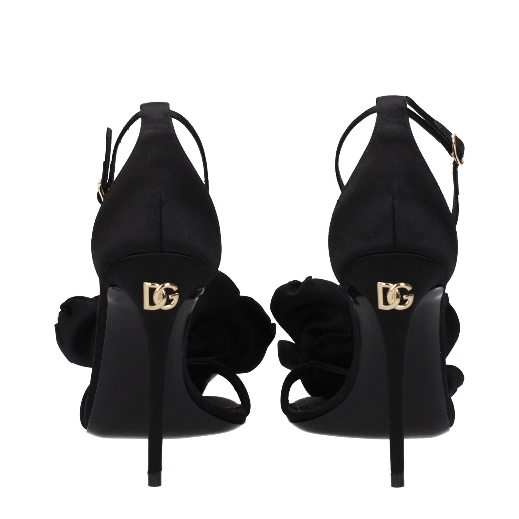 Dolce & Gabbana Black Satin Stiletto Heel Sandals | Regal Royce