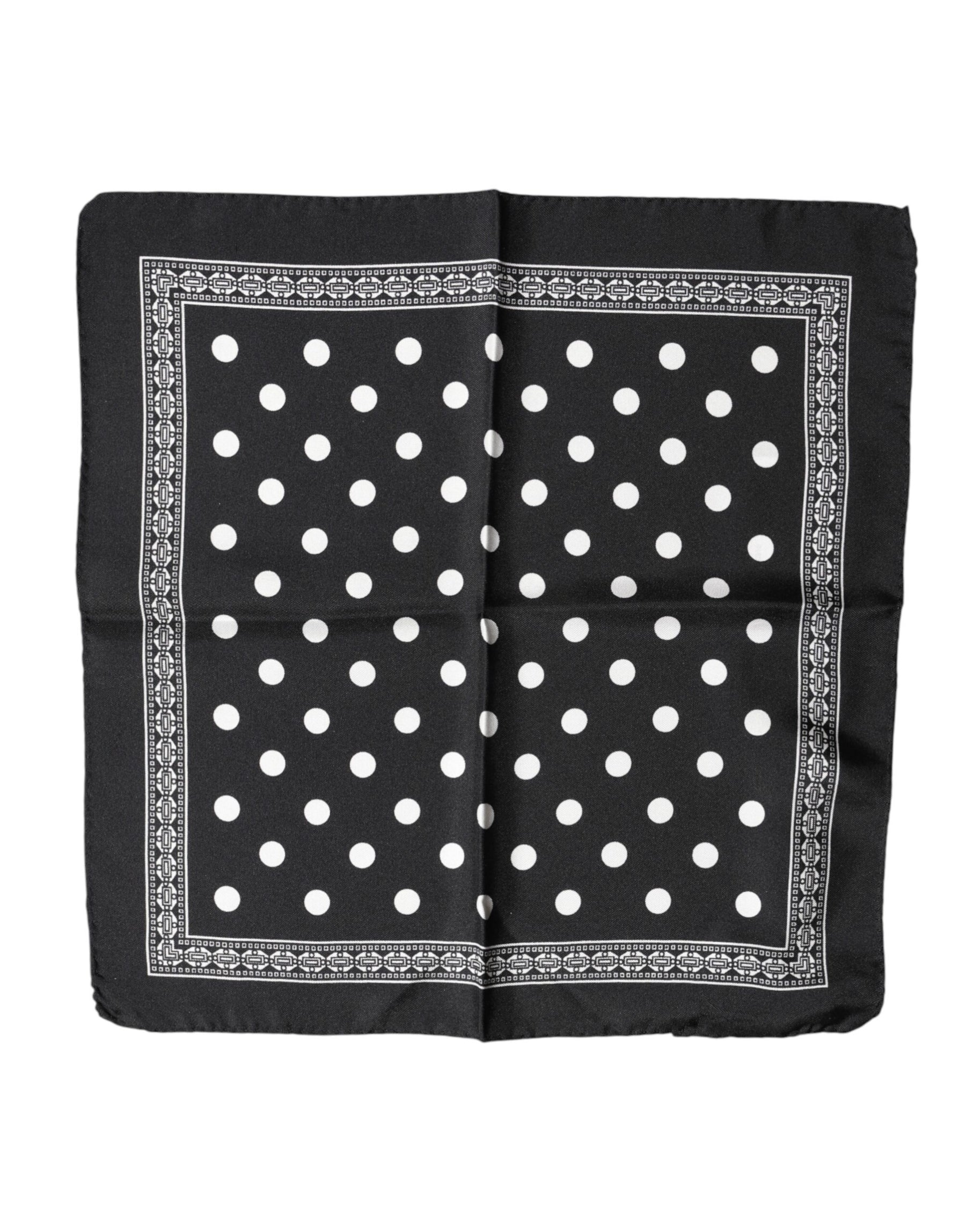 Dolce & Gabbana Black Polka Dot Square Handkerchief Scarf | Regal Royce