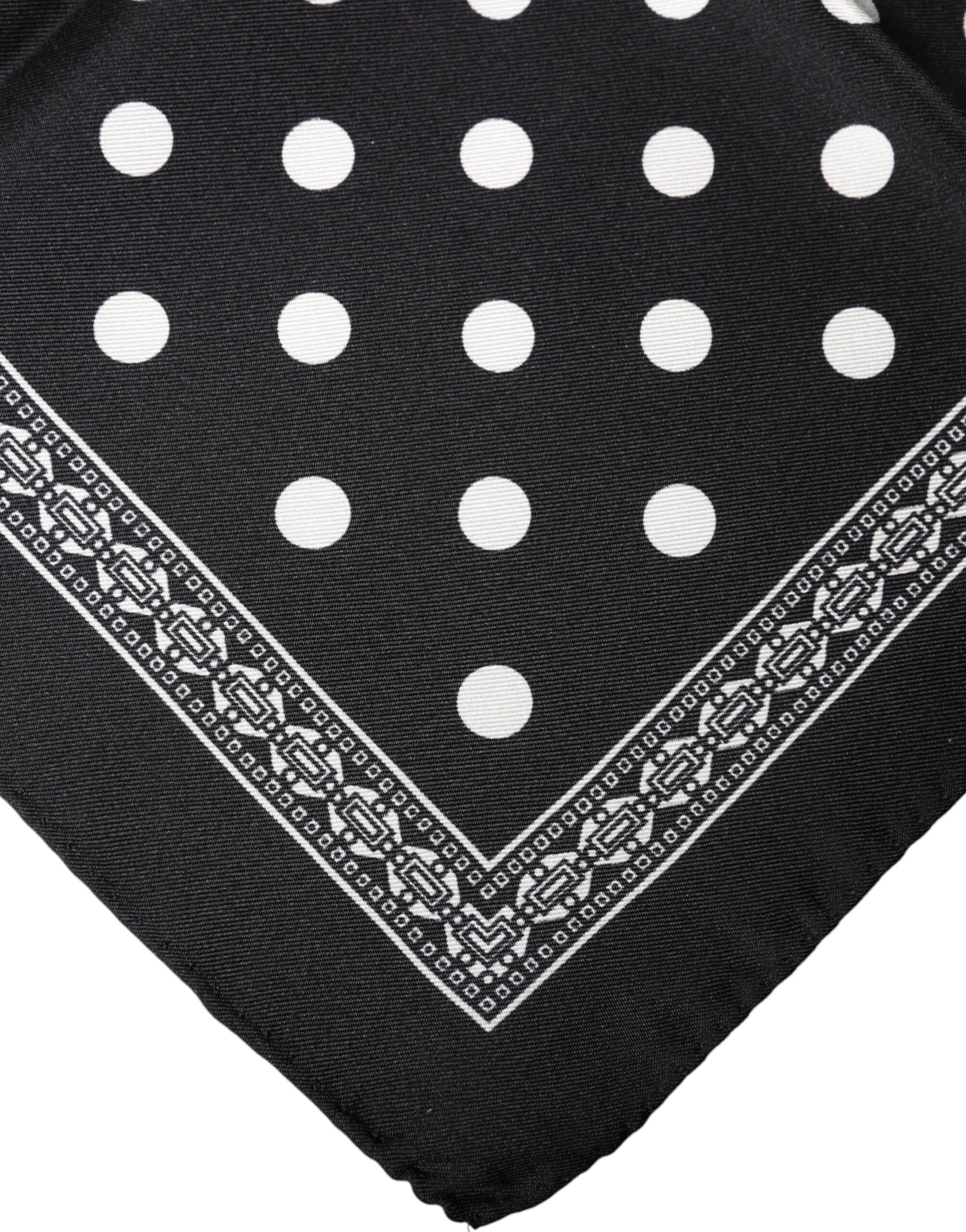 Dolce & Gabbana Black Polka Dot Square Handkerchief Scarf | Regal Royce