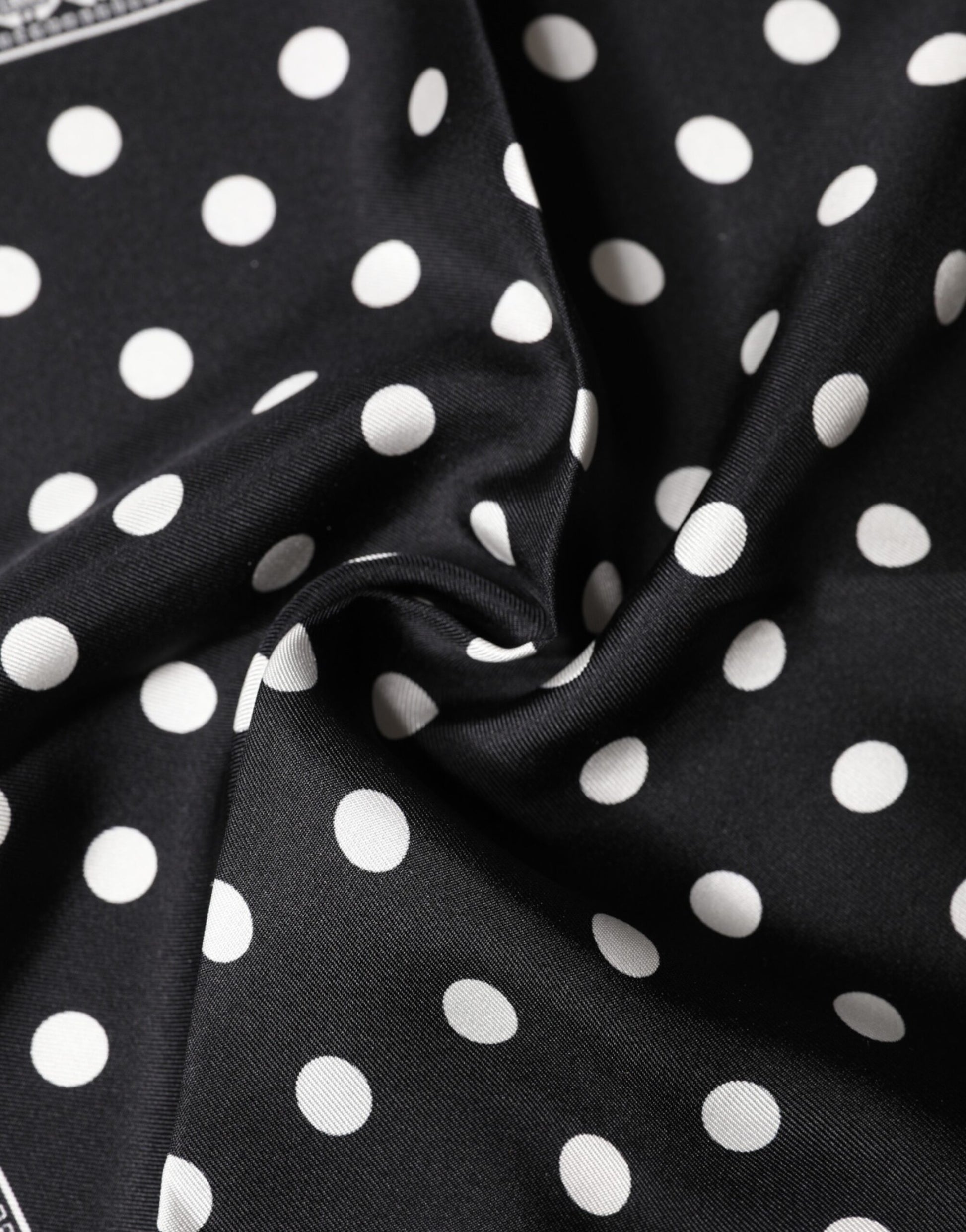 Dolce & Gabbana Black Polka Dot Square Handkerchief Scarf | Regal Royce