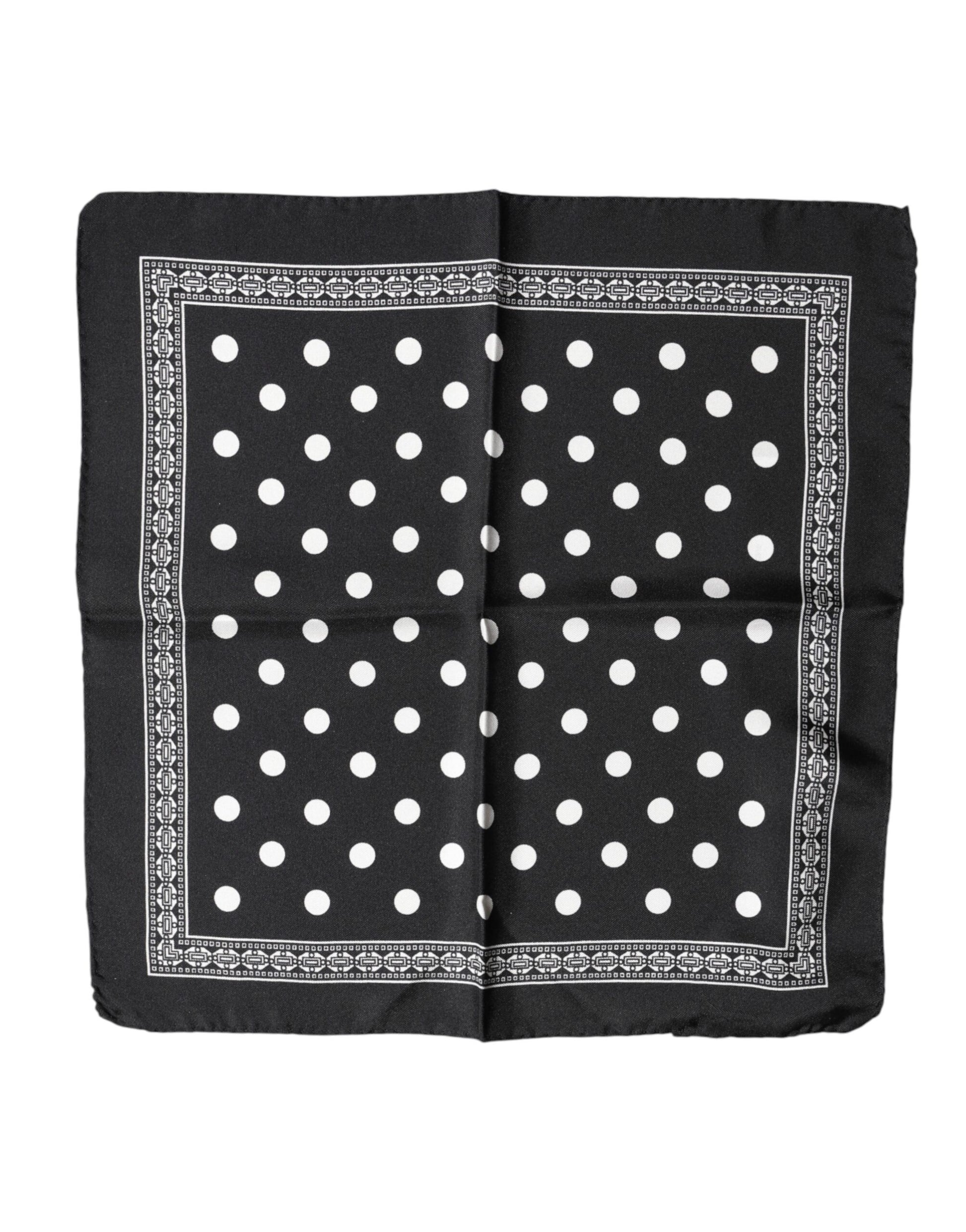 Dolce & Gabbana Black Polka Dot Square Handkerchief Scarf | Regal Royce