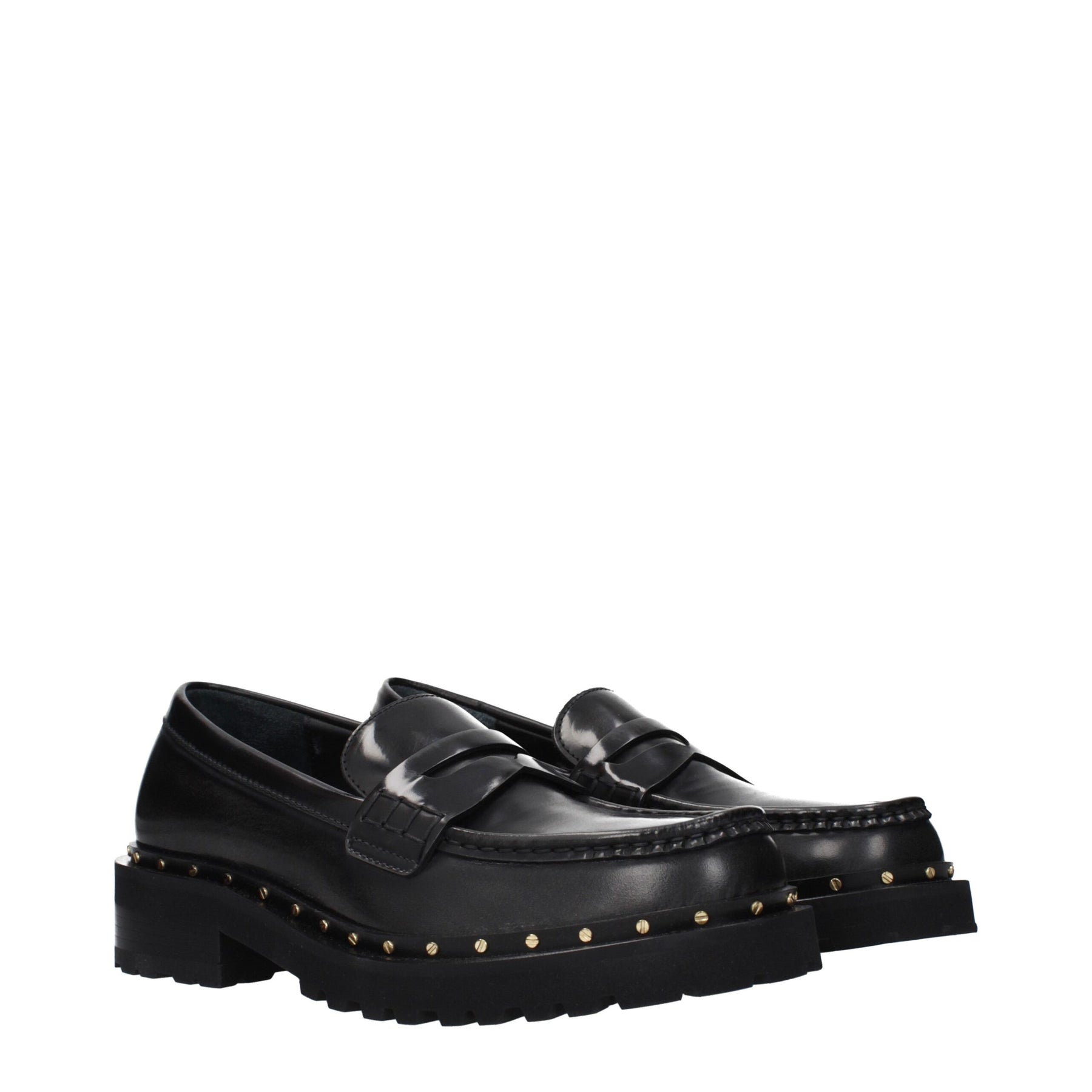 Golden Goose Black Leather Slip-On Loafers | Regal Royce