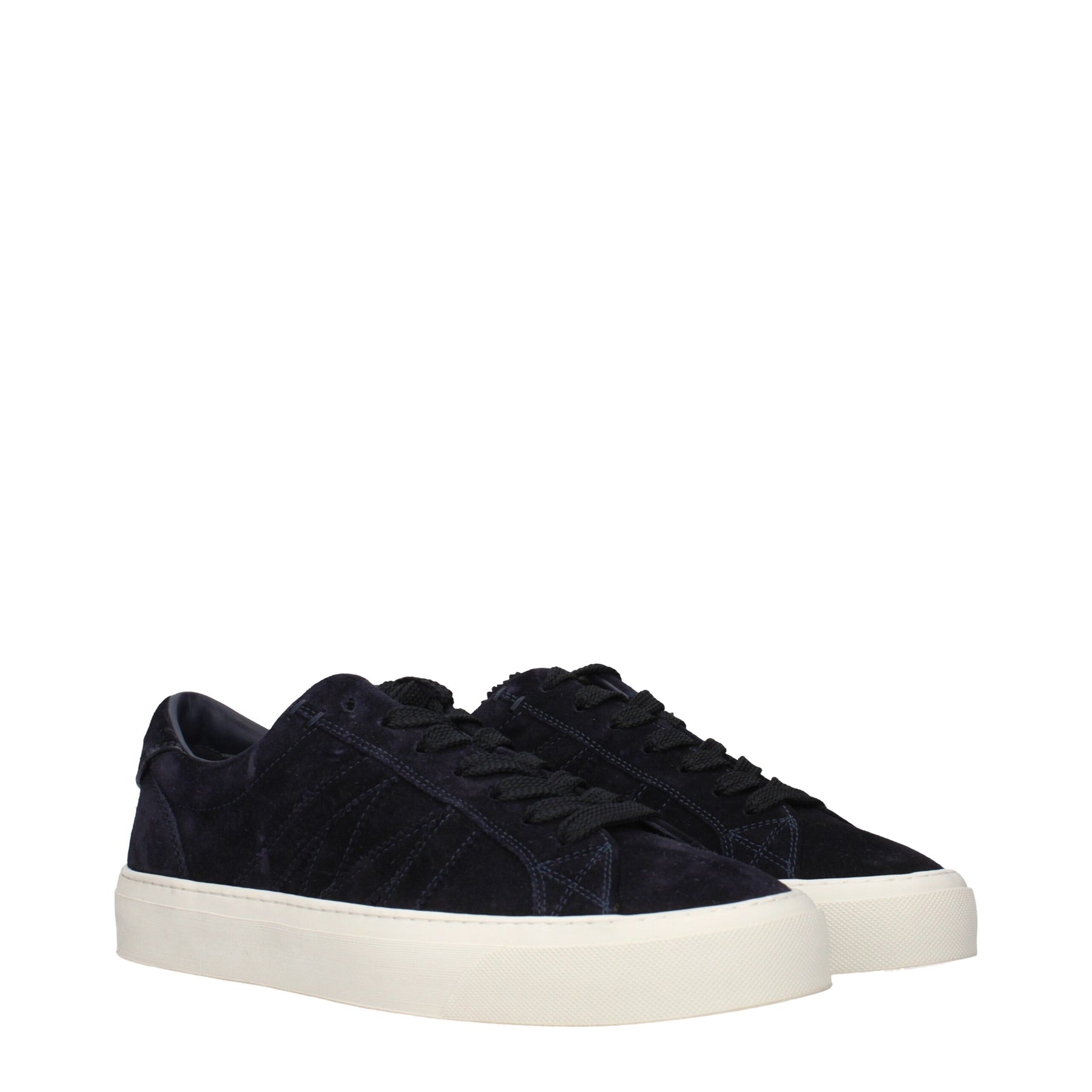Moncler Blue Leather Low Top Sneakers | Regal Royce