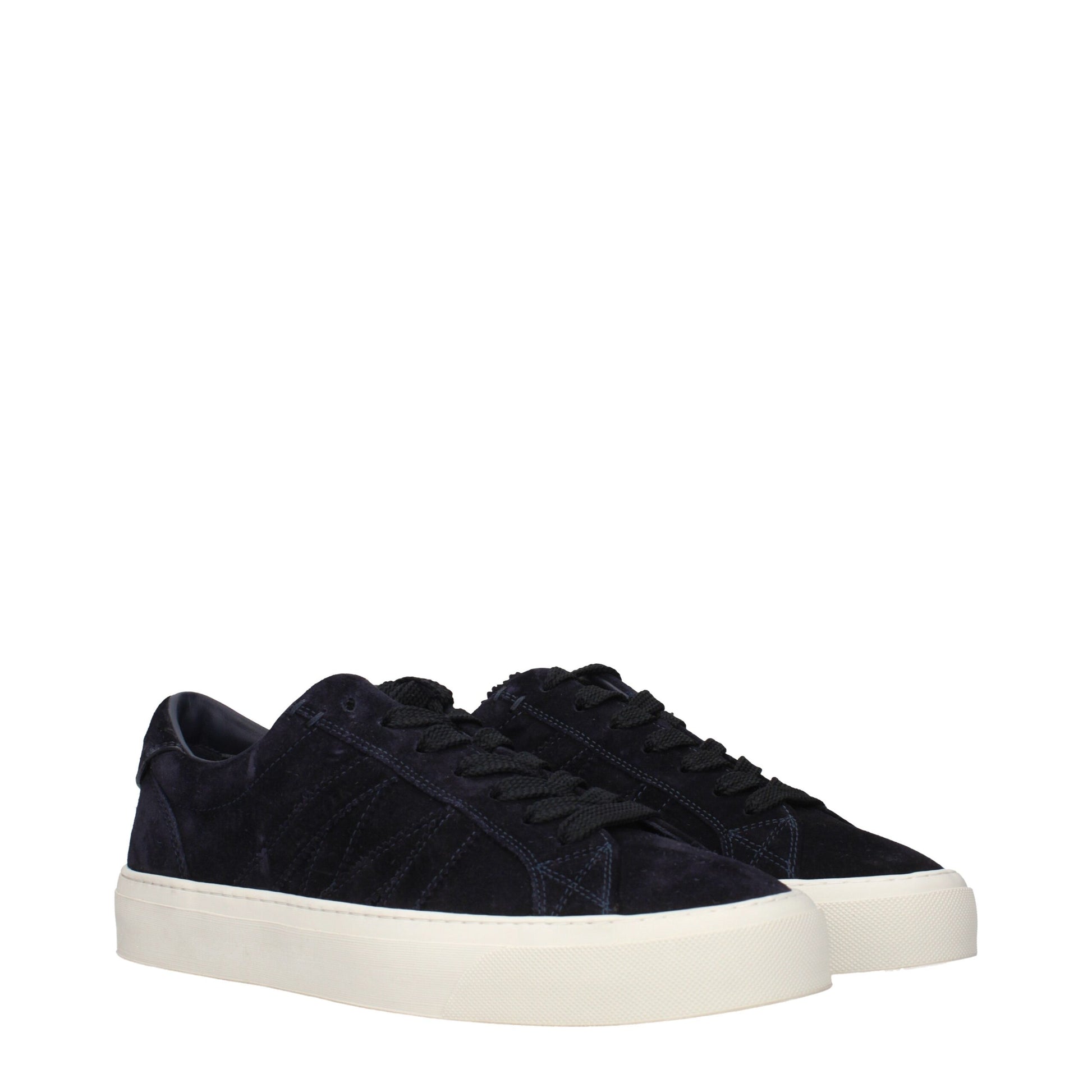 Moncler Blue Leather Low Top Sneakers | Regal Royce