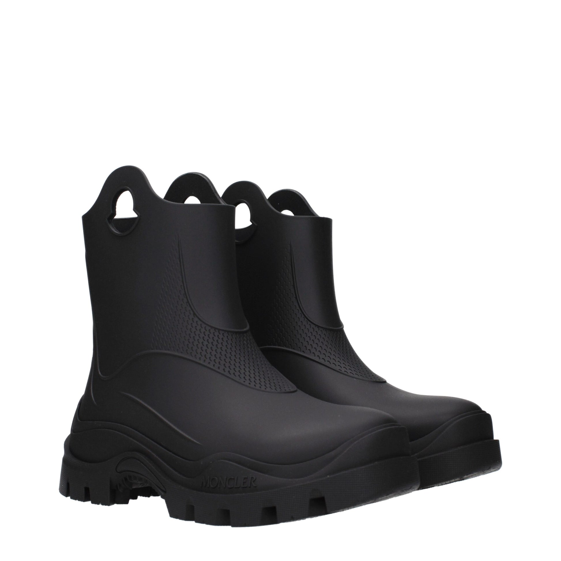 Moncler Black Cotton Ankle Boots | Regal Royce