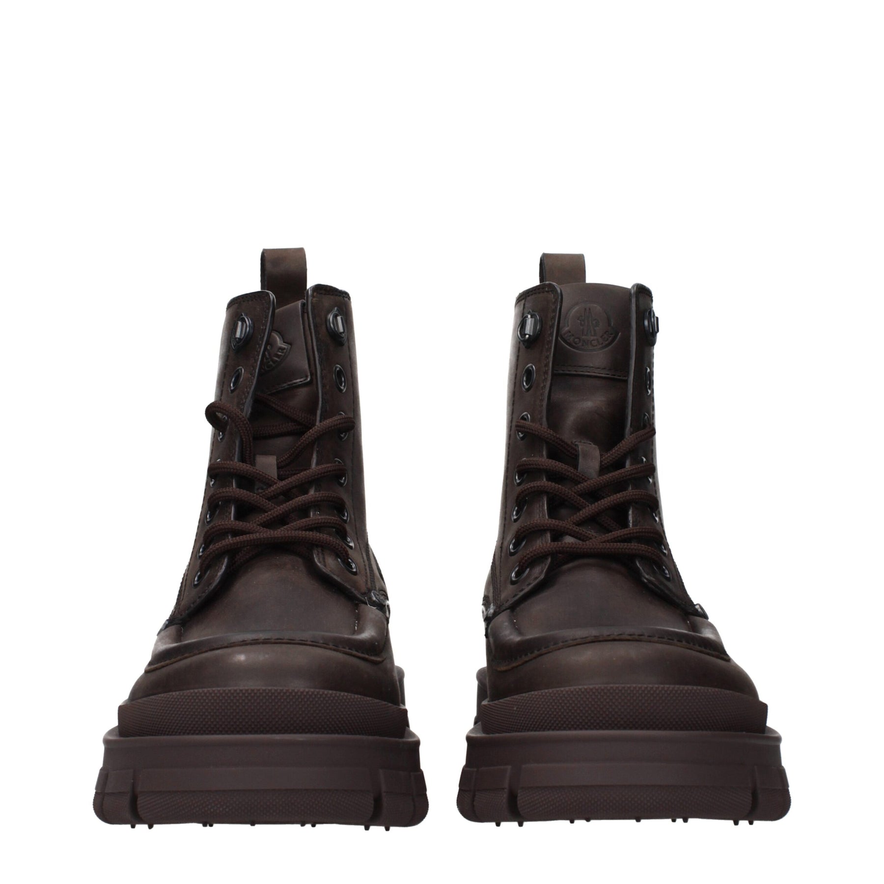 Moncler Brown Leather Ankle Boots | Regal Royce