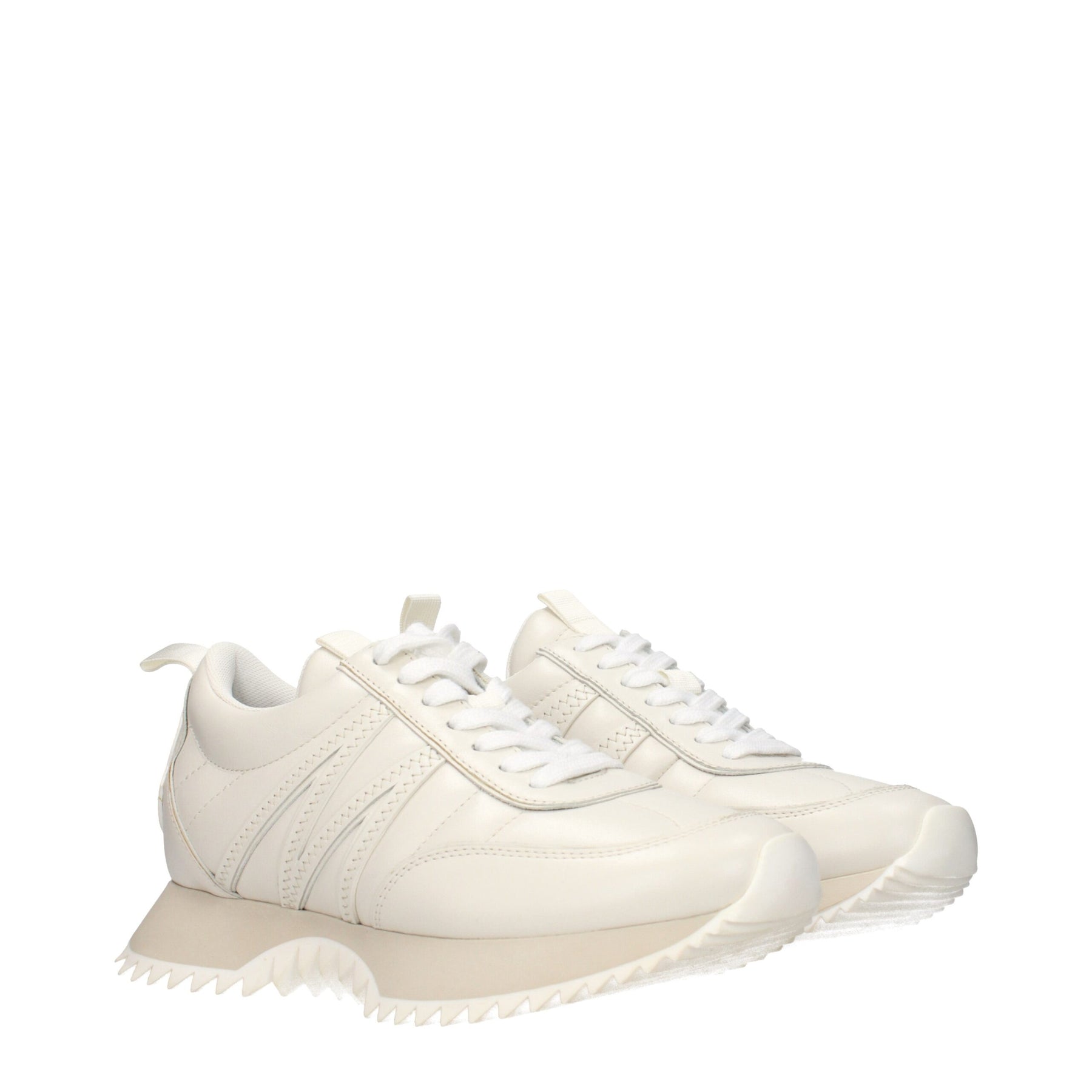 Moncler Beige Leather Low Top Sneakers | Regal Royce