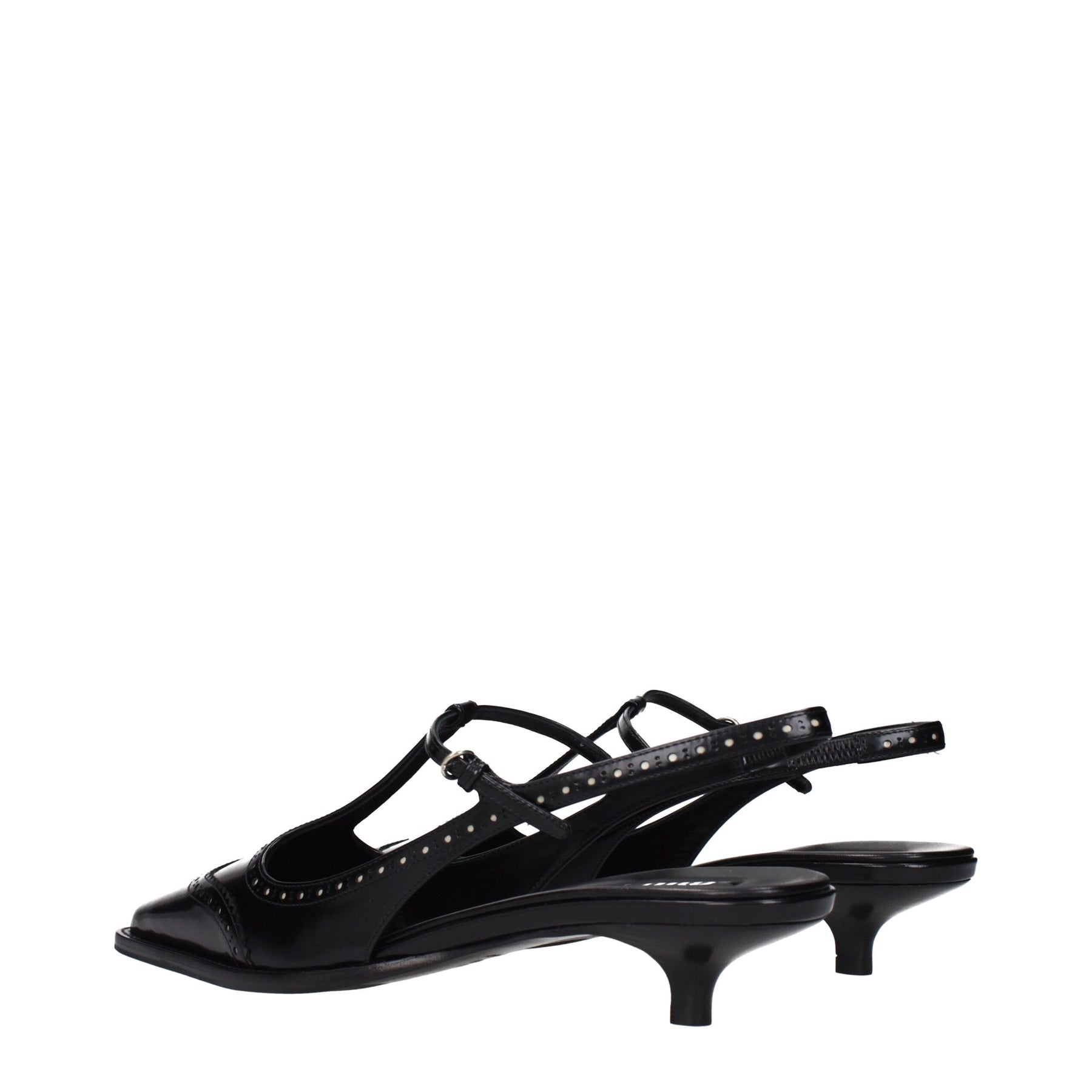 Miu Miu Black Leather Mid Heel Pumps | Regal Royce