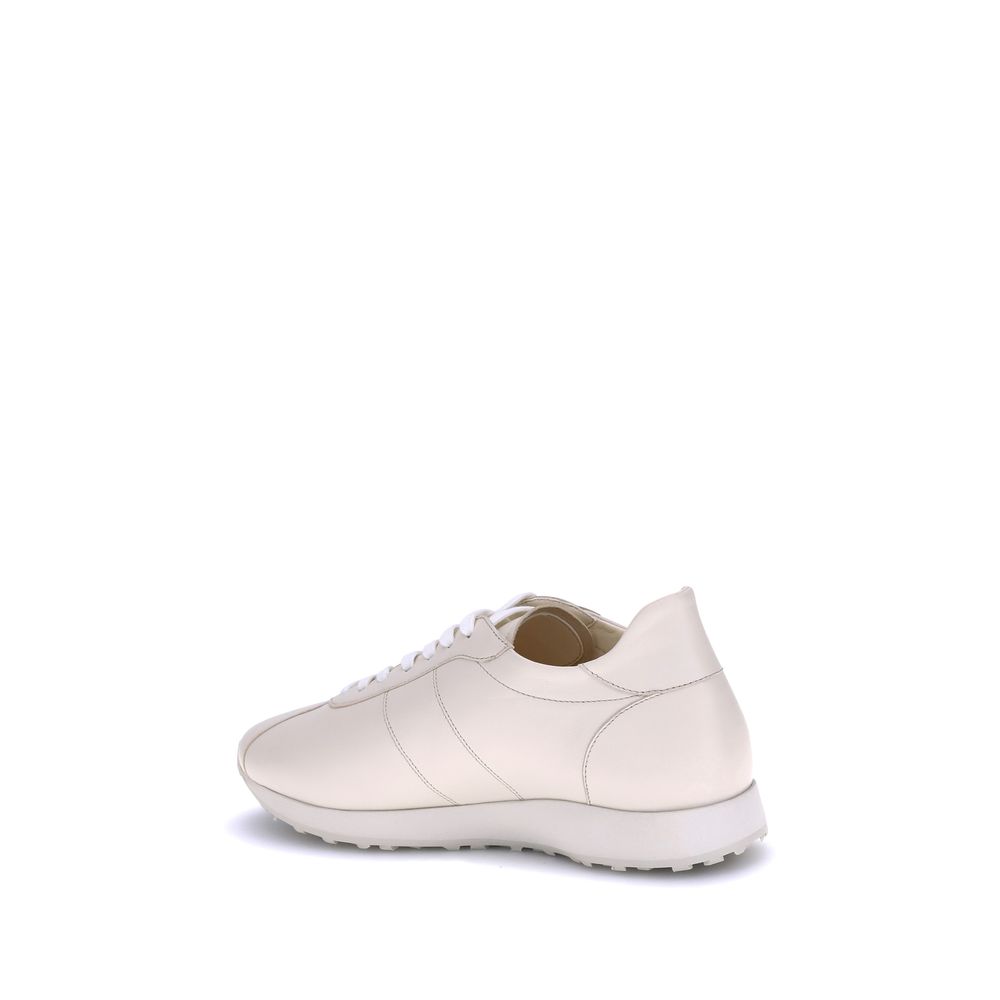The Row Cream Calf Leather Bos Taurus Low Top Sneakers | Regal Royce