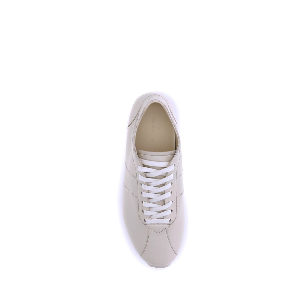 The Row Cream Calf Leather Bos Taurus Low Top Sneakers | Regal Royce