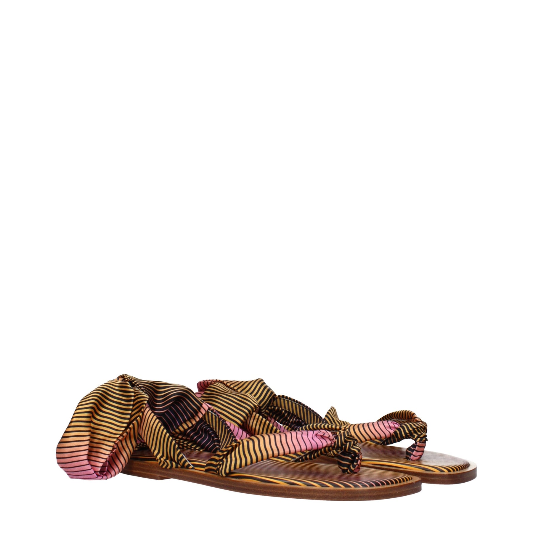 Christian Louboutin Multicolor Fabric Flip-Flop Sandals | Regal Royce