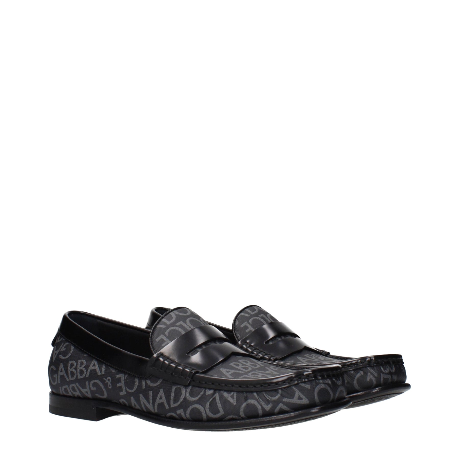 Dolce & Gabbana Black Fabric Slip-On Loafers | Regal Royce