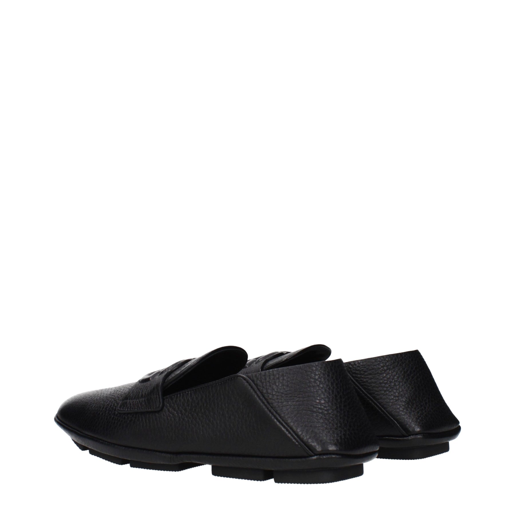 Dolce & Gabbana Black Leather Slip-On Loafers | Regal Royce