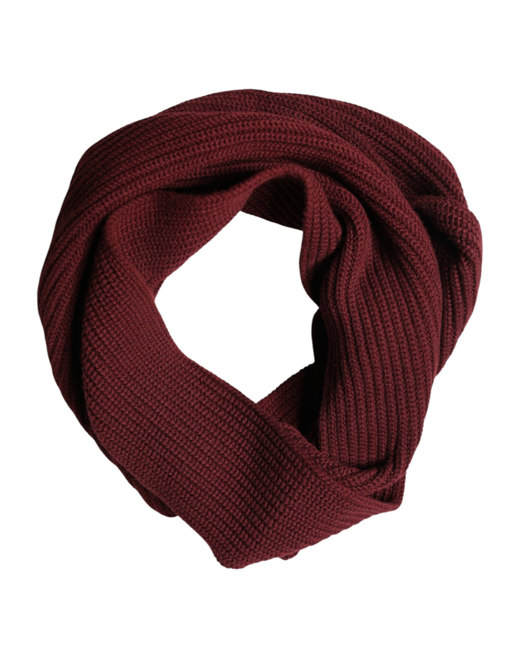 Dolce & Gabbana Maroon Cashmere Knitted NeckWrap Shawl Scarf | Regal Royce