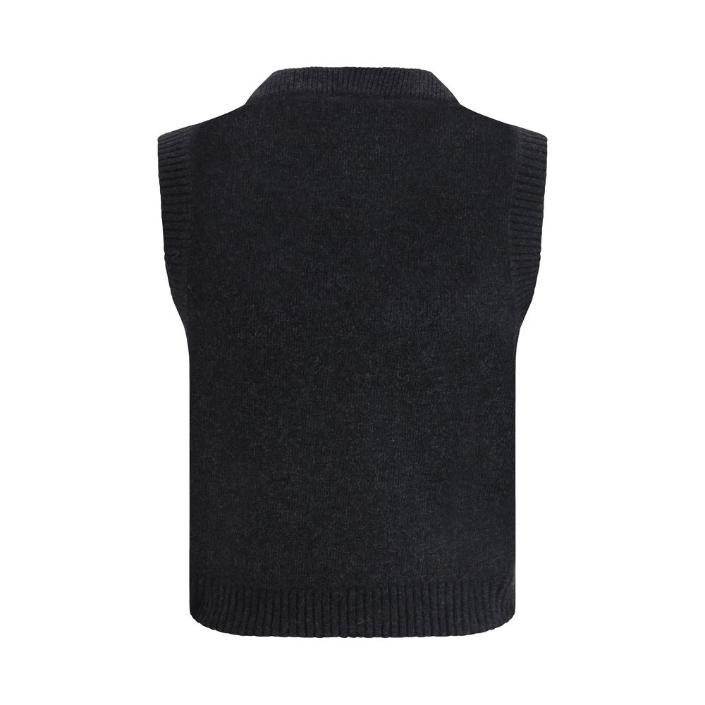 Ganni Black Wool Sleeveles Sweater | Regal Royce