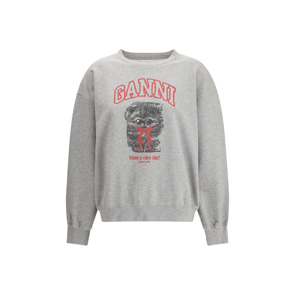 Ganni Gray Cotton Sweatshirt | Regal Royce