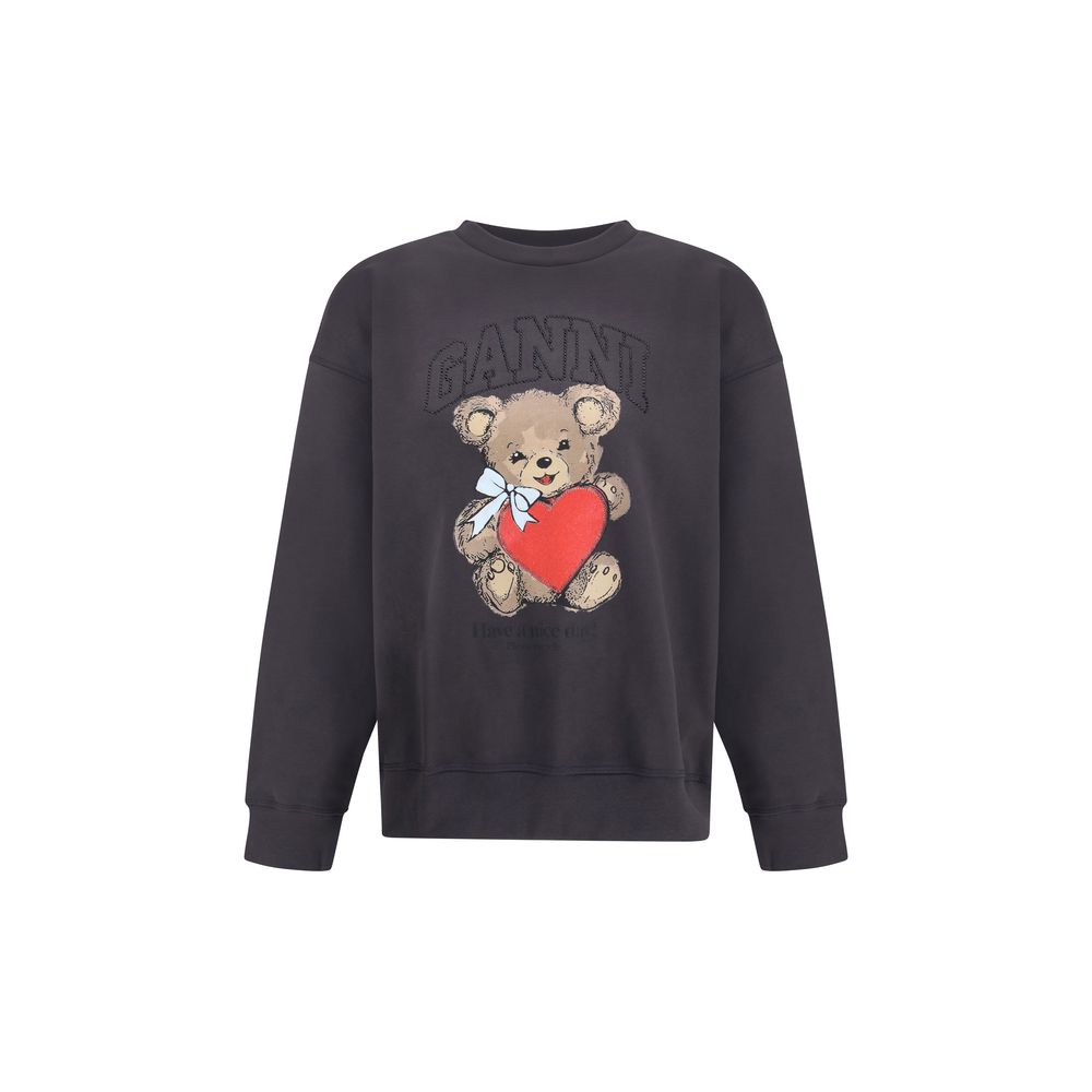Ganni Black Cotton Sweatshirt | Regal Royce