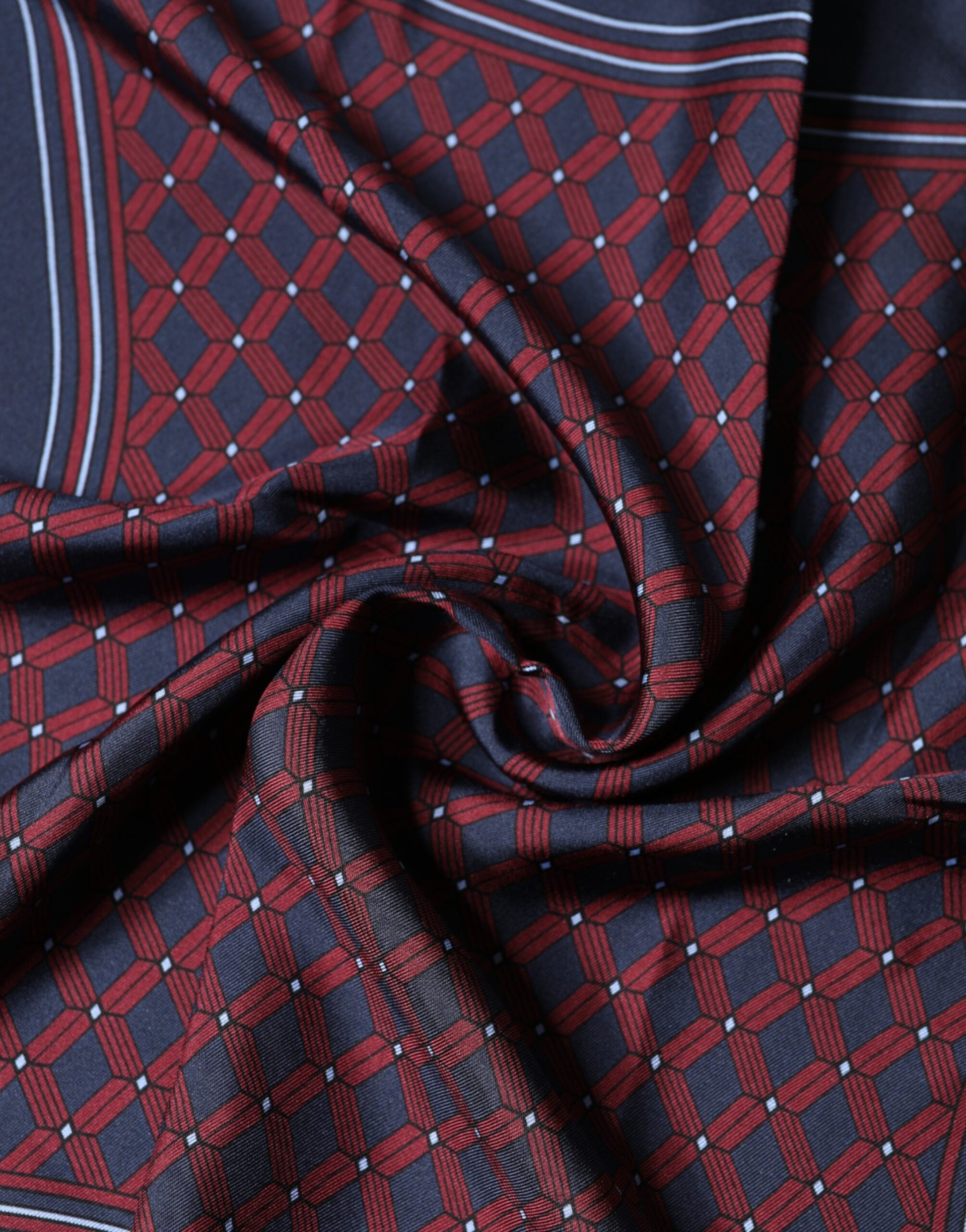 Dolce & Gabbana Blue Red Patterned Silk Square Foulard Scarf | Regal Royce