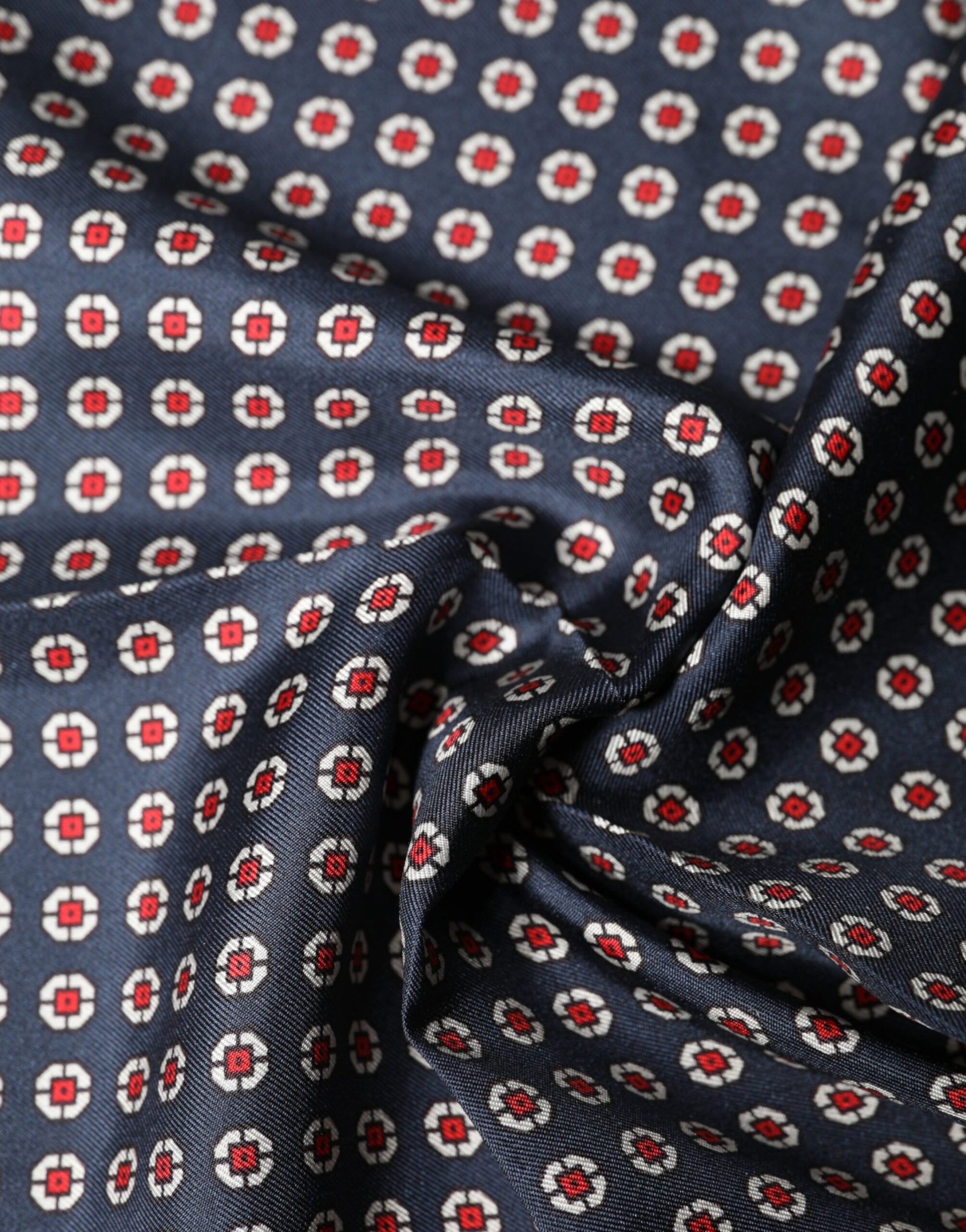 Dolce & Gabbana Blue Patterned Silk Square Handkerchief Scarf | Regal Royce