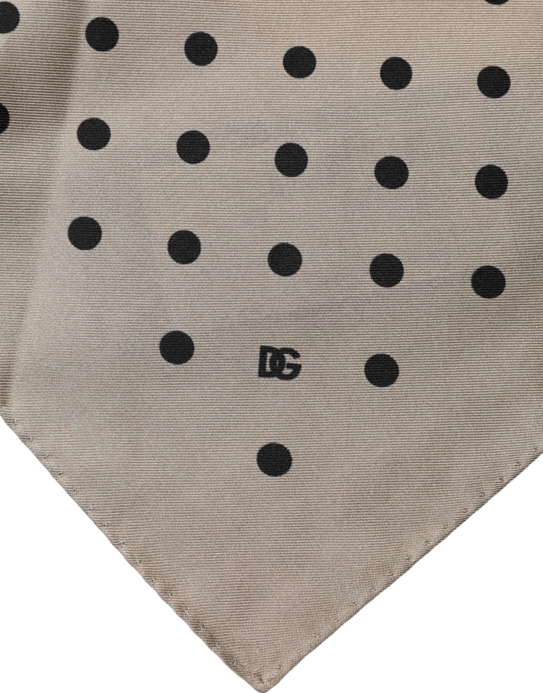 Dolce & Gabbana Brown Polka Dot Square Handkerchief Scarf | Regal Royce