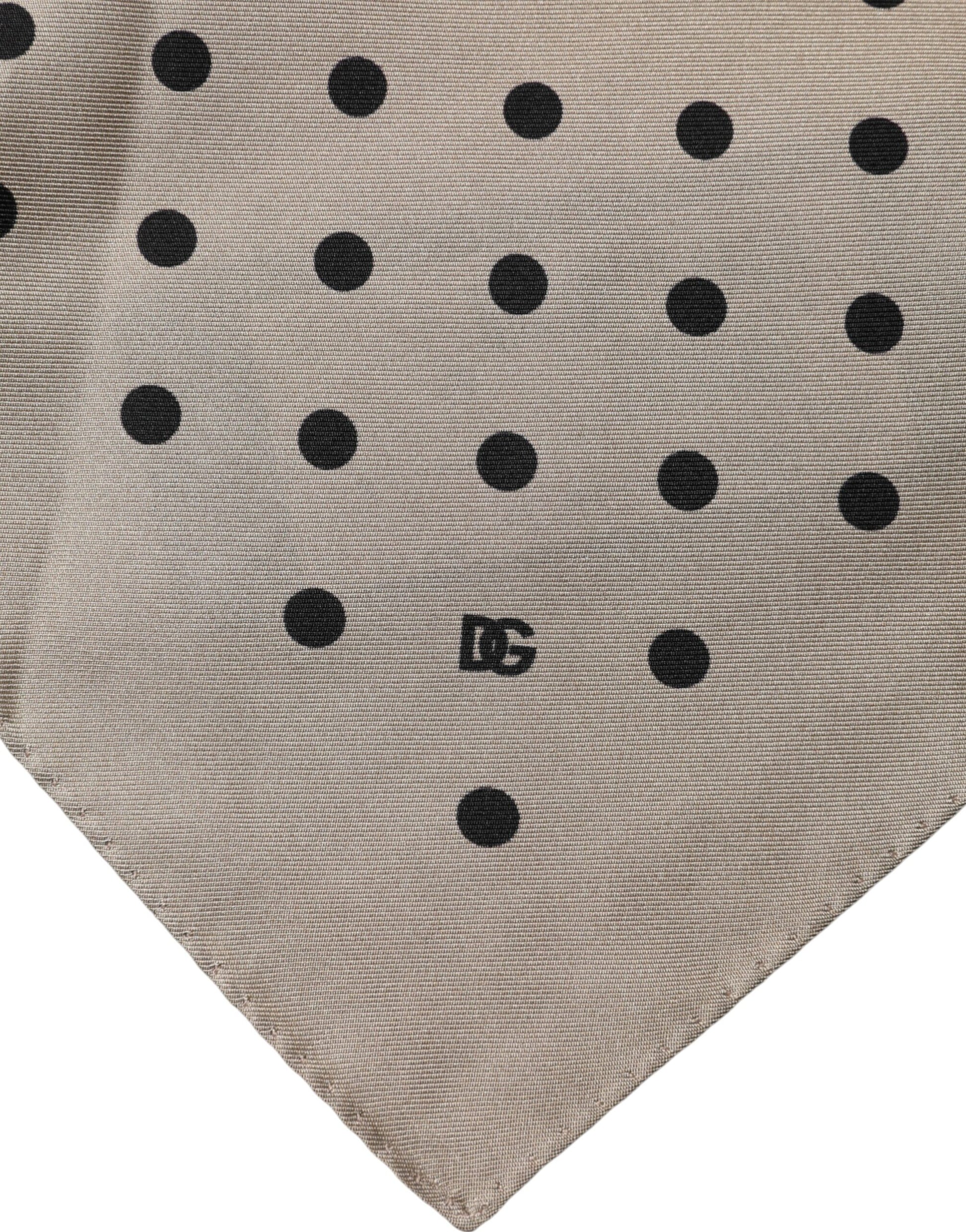Dolce & Gabbana Brown Polka Dot Square Handkerchief Scarf | Regal Royce