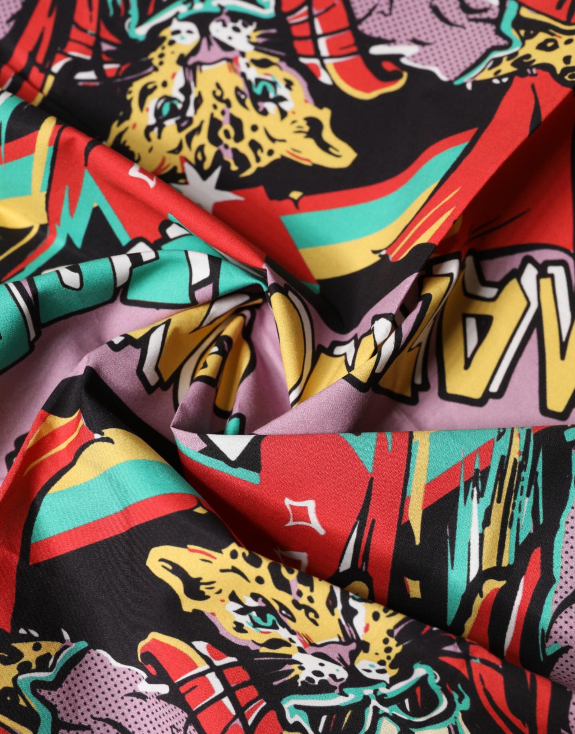 Dolce & Gabbana Multicolor Cartoon Square Foulard Scarf | Regal Royce